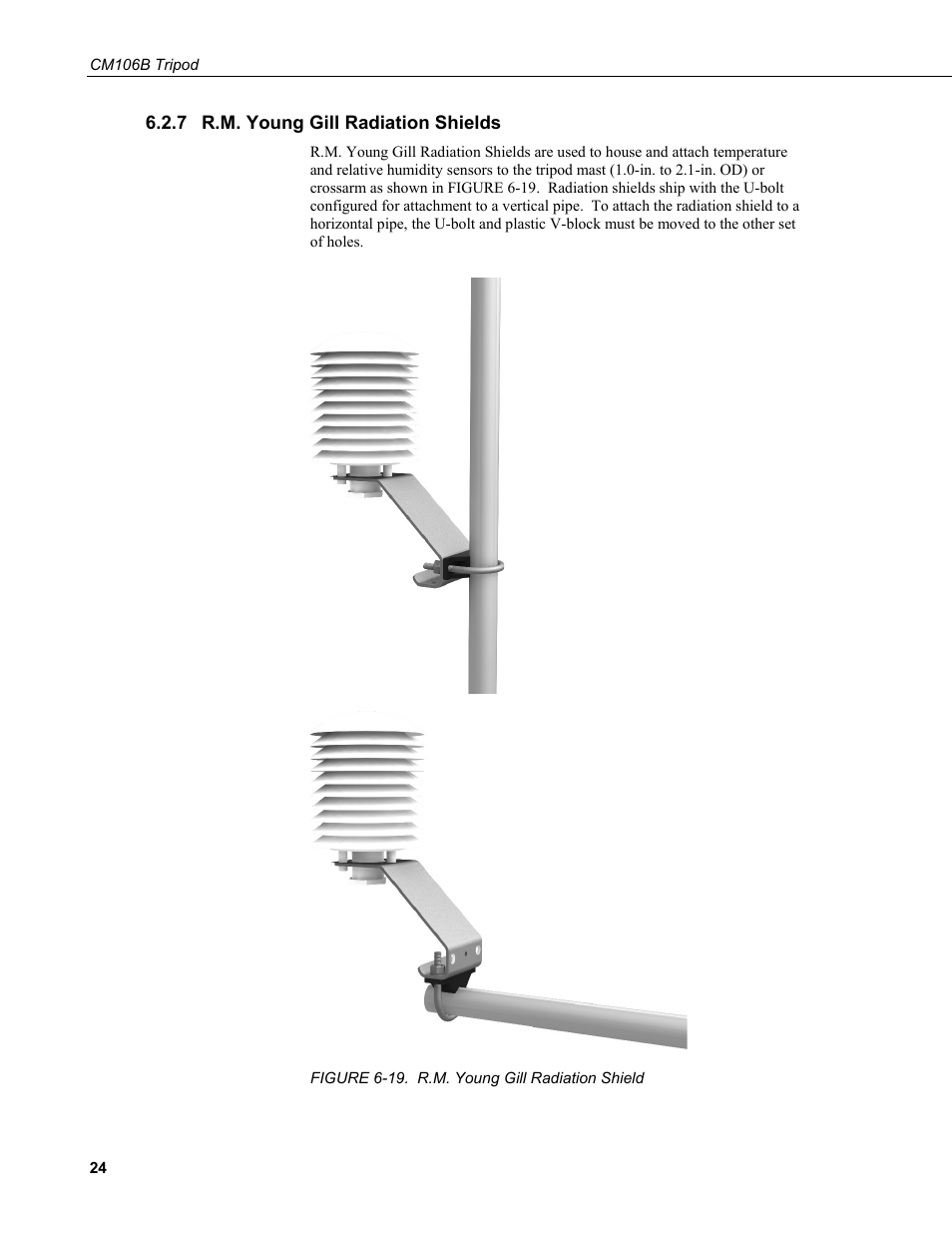7 r.m. young gill radiation shields, R.m. young gill radiation shields, 19. r.m. young gill radiation shield | Campbell Scientific CM106B Tripod User Manual | Page 32 / 36
