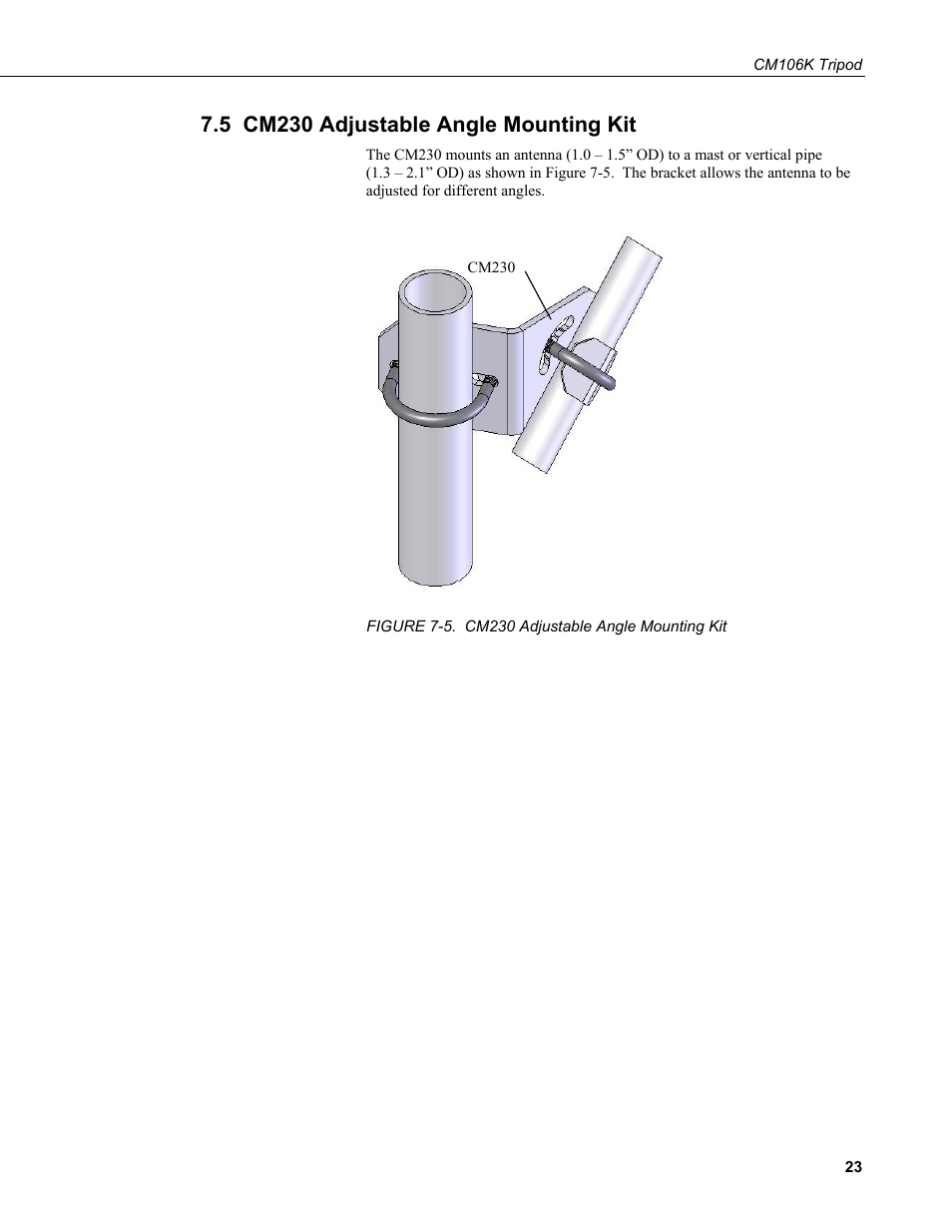 5 cm230 adjustable angle mounting kit | Campbell Scientific CM106K Tripod User Manual | Page 29 / 34