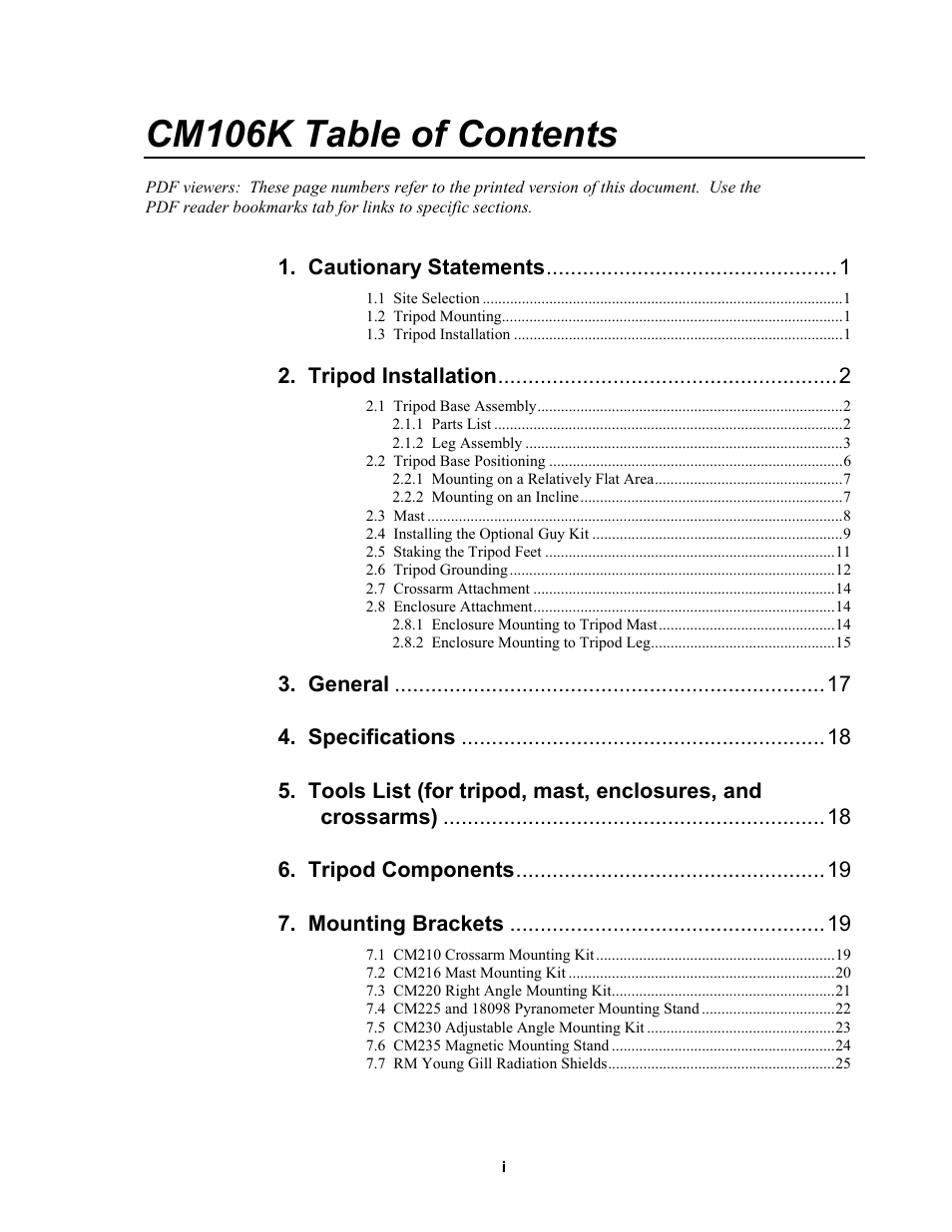 Campbell Scientific CM106K Tripod User Manual | Page 5 / 34