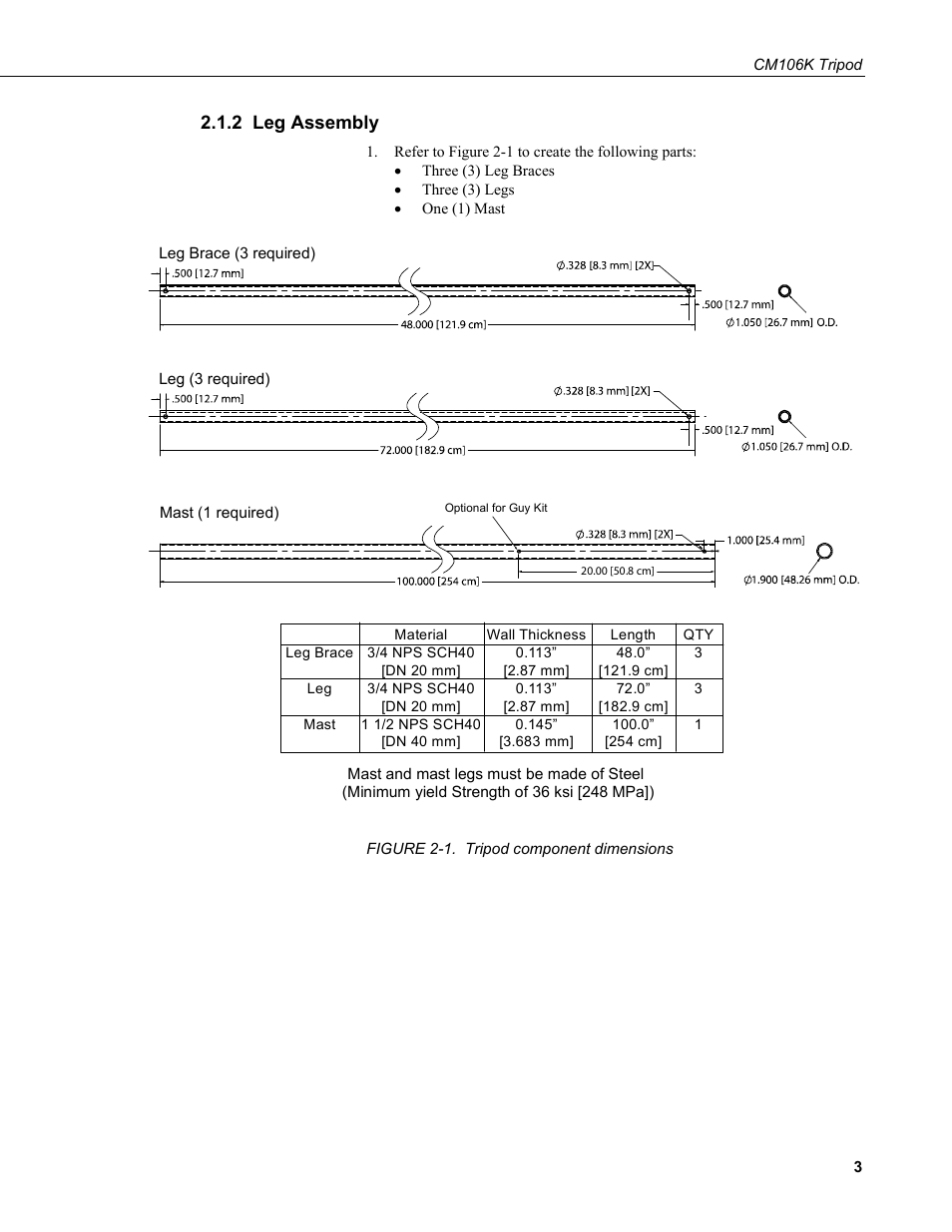 2 leg assembly | Campbell Scientific CM106K Tripod User Manual | Page 9 / 34