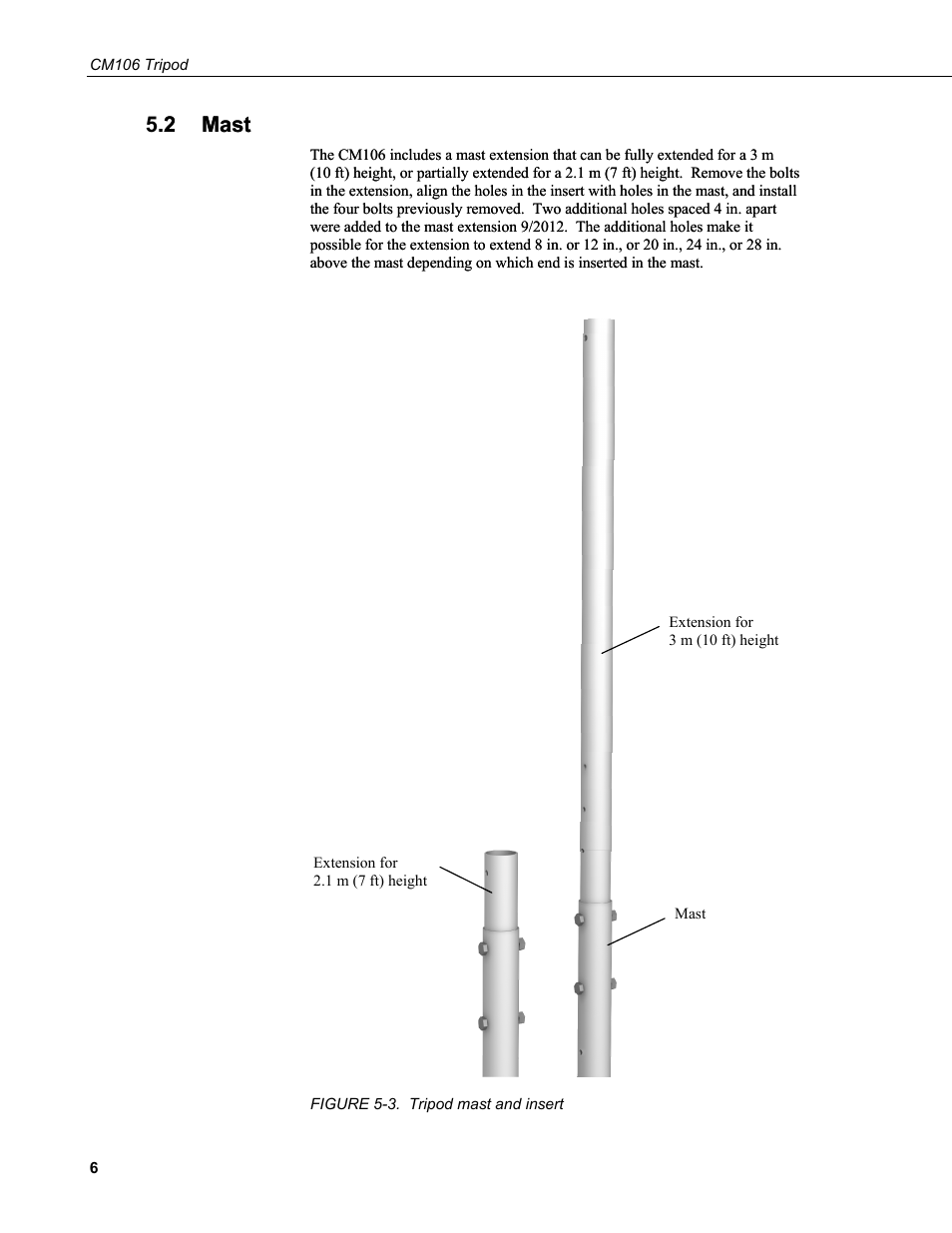 2 mast, Mast, 3. tripod | Mast and insert, 2 mast .2 mast | Campbell Scientific CM106 Tripod User Manual | Page 12 / 30