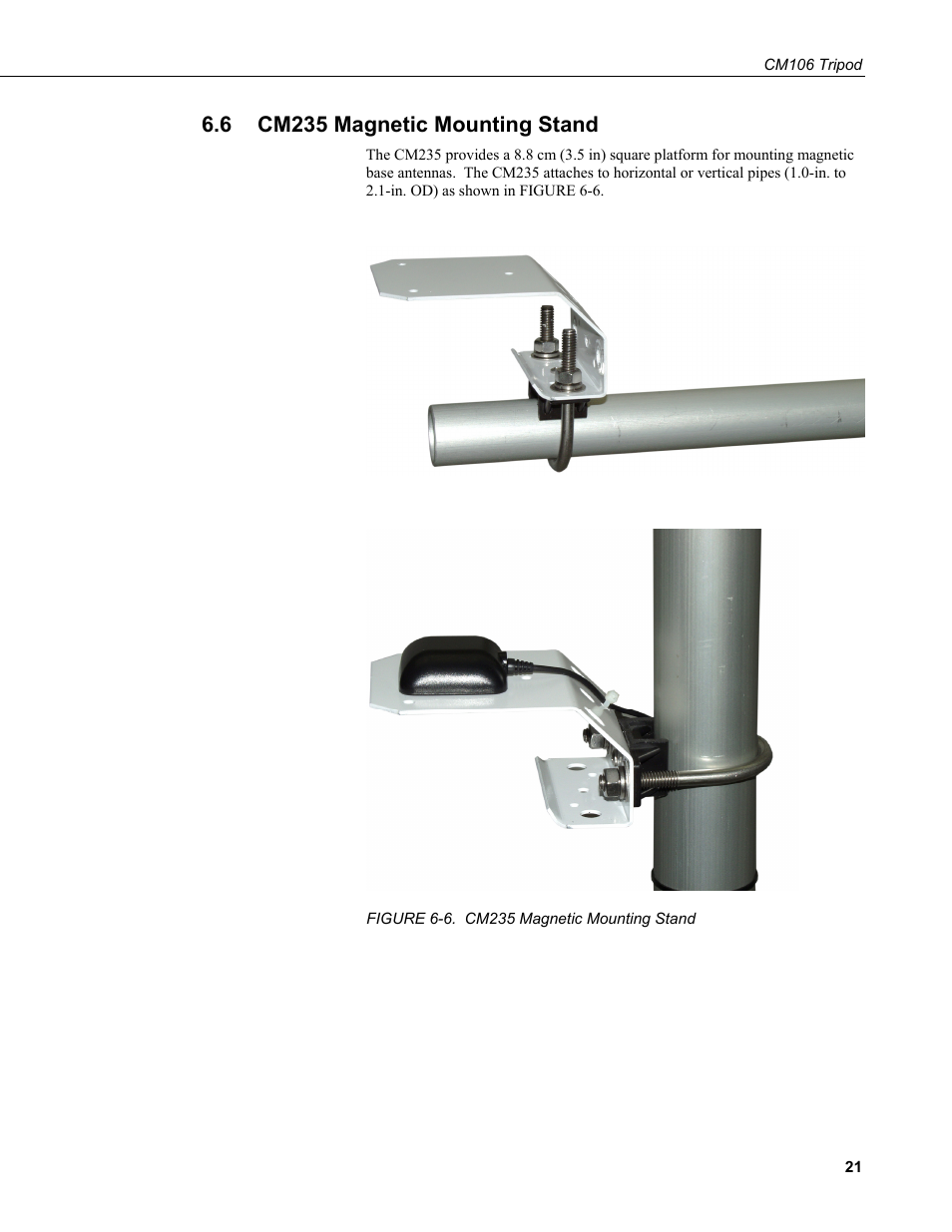 6 cm235 magnetic mounting stand, Cm235 magnetic mounting stand, 6. cm235 | Magnetic, Mounting stand | Campbell Scientific CM106 Tripod User Manual | Page 27 / 30