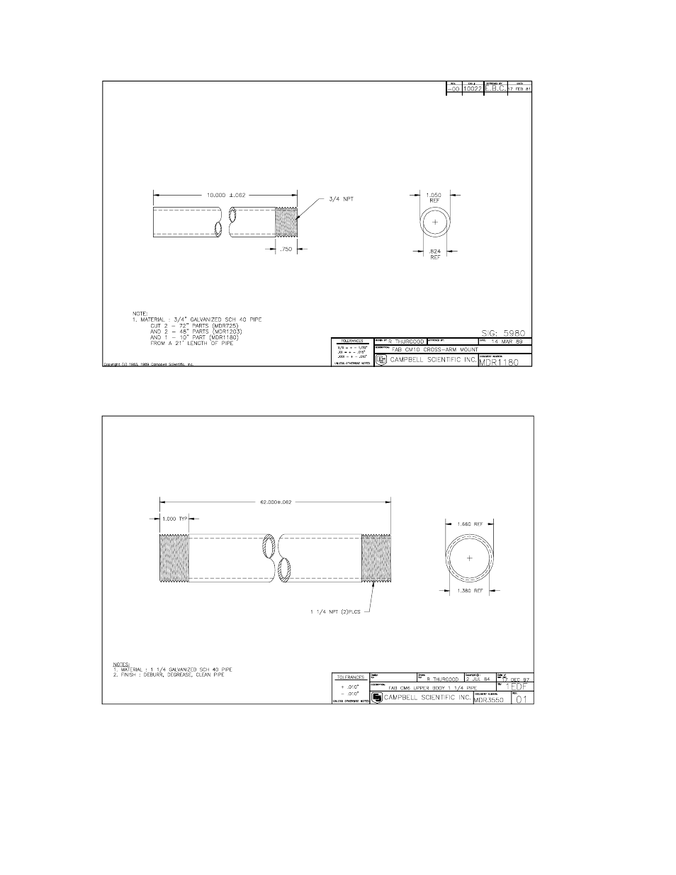 Campbell Scientific CM10K CM6 / CM10 Tripod Kit User Manual | Page 6 / 12