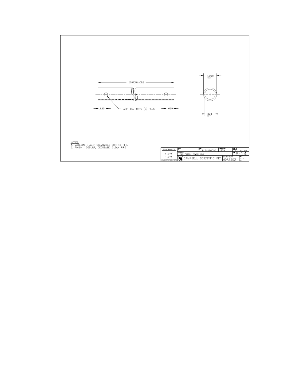 Campbell Scientific CM10K CM6 / CM10 Tripod Kit User Manual | Page 9 / 12