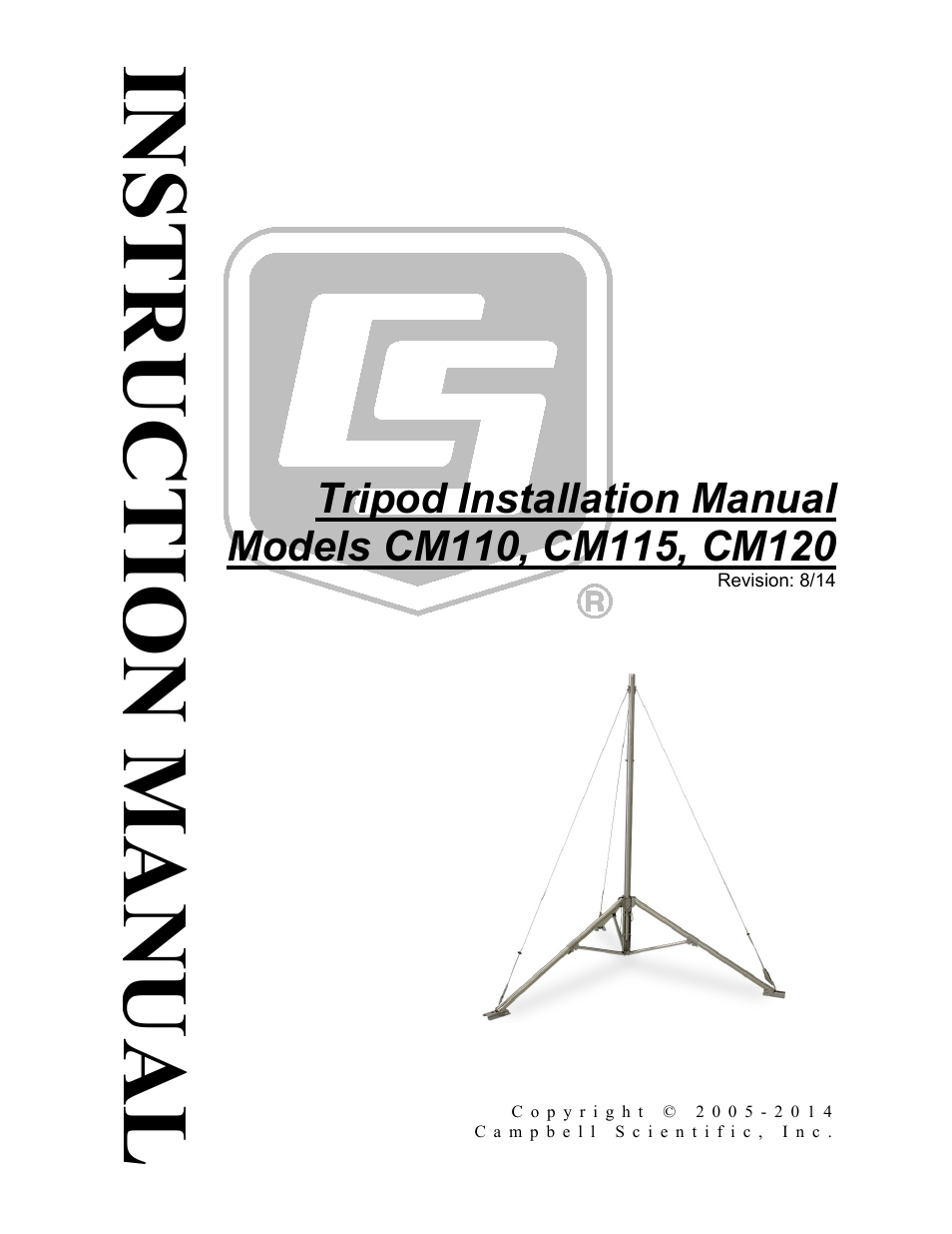 Campbell Scientific CM110, CM115, CM120 Tripod Installation User Manual | 40 pages