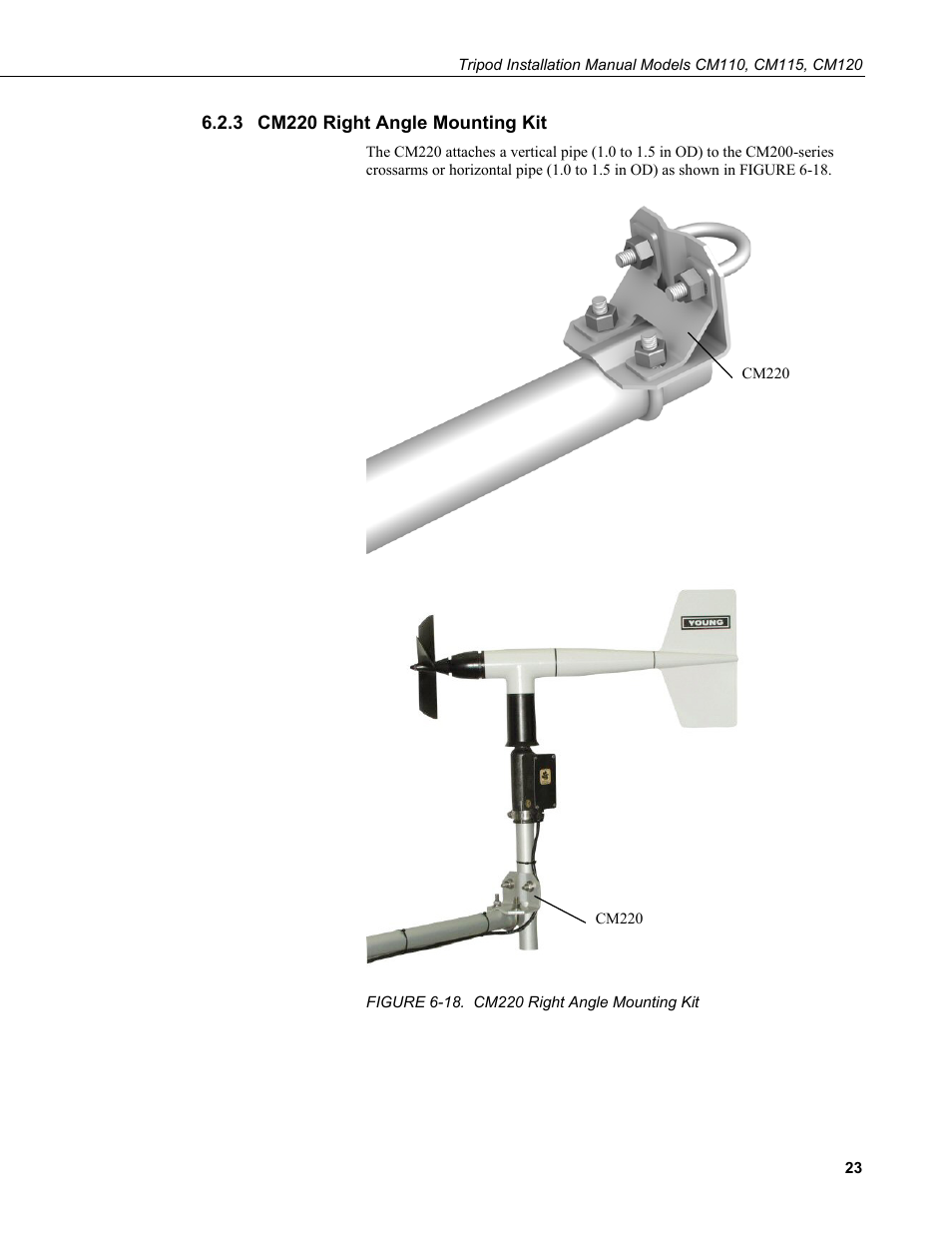 3 cm220 right angle mounting kit, Cm220 right angle mounting kit, 18. cm220 right angle mounting kit | Campbell Scientific CM110, CM115, CM120 Tripod Installation User Manual | Page 31 / 40