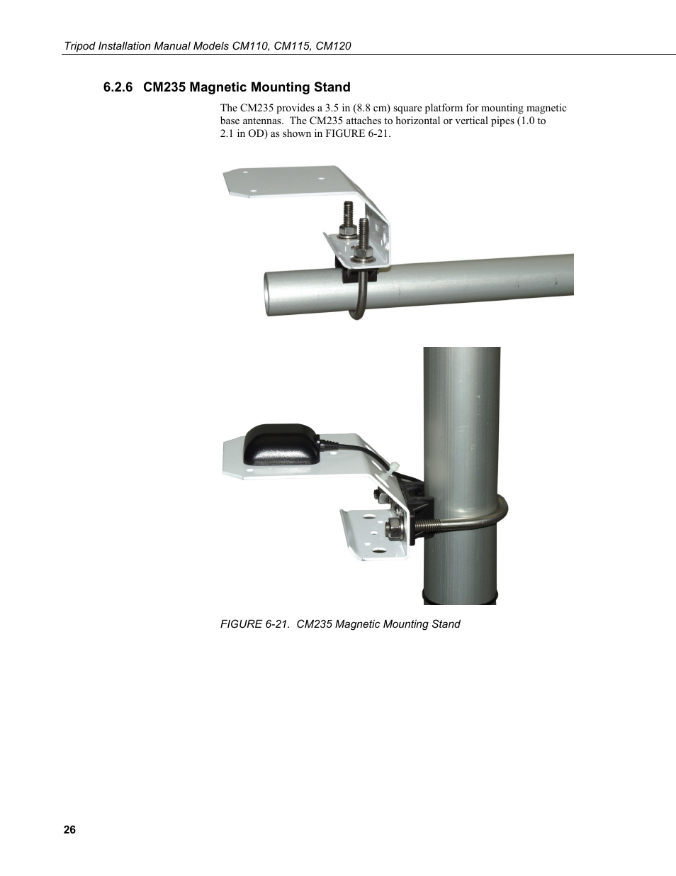 6 cm235 magnetic mounting stand, Cm235 magnetic mounting stand, 21. cm235 magnetic mounting stand | Campbell Scientific CM110, CM115, CM120 Tripod Installation User Manual | Page 34 / 40