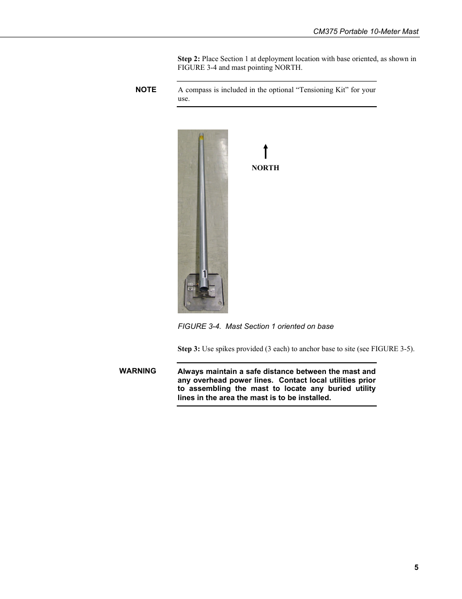 4. mast section 1 oriented on base | Campbell Scientific CM375 Portable 10-Meter Mast User Manual | Page 11 / 28