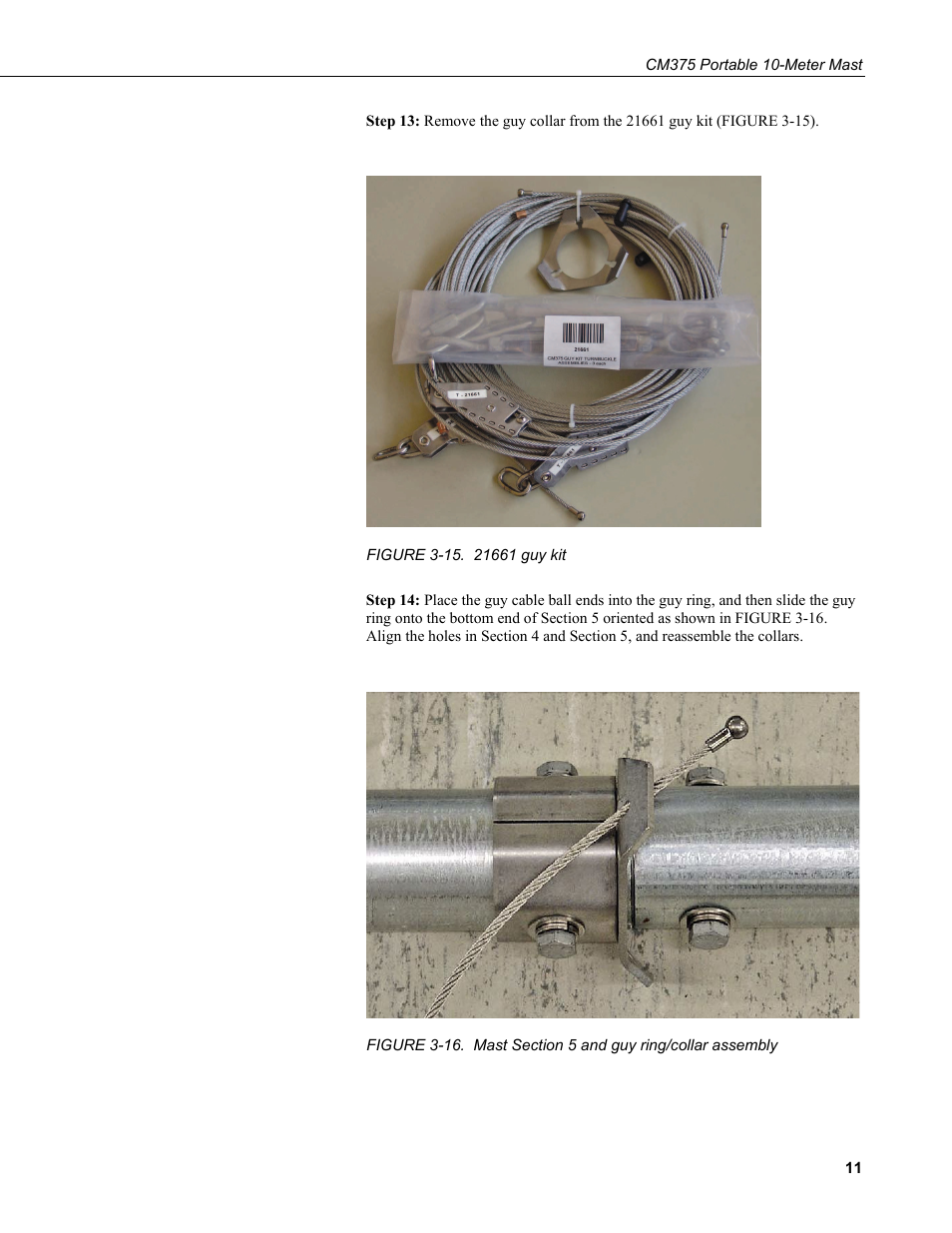 16. mast section 5 and guy ring/collar assembly | Campbell Scientific CM375 Portable 10-Meter Mast User Manual | Page 17 / 28