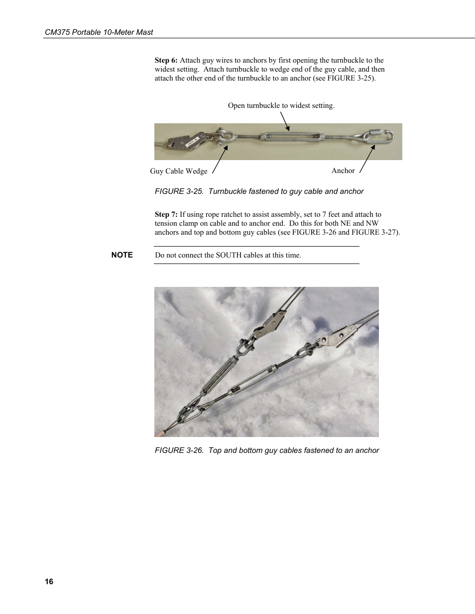 25. turnbuckle fastened to guy cable and anchor | Campbell Scientific CM375 Portable 10-Meter Mast User Manual | Page 22 / 28