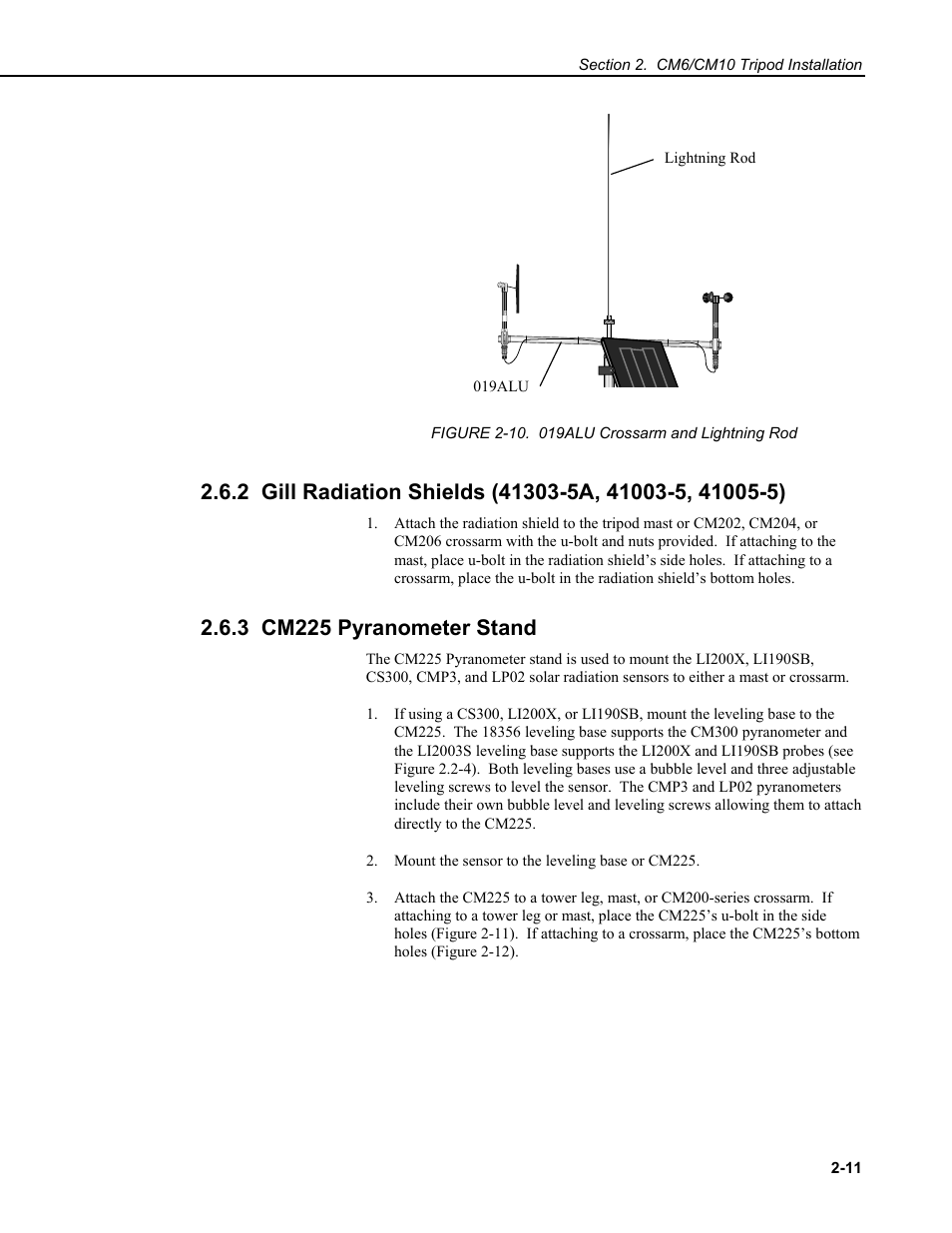 3 cm225 pyranometer stand | Campbell Scientific CM6/CM10 Tripod Weather Station Installation User Manual | Page 23 / 68