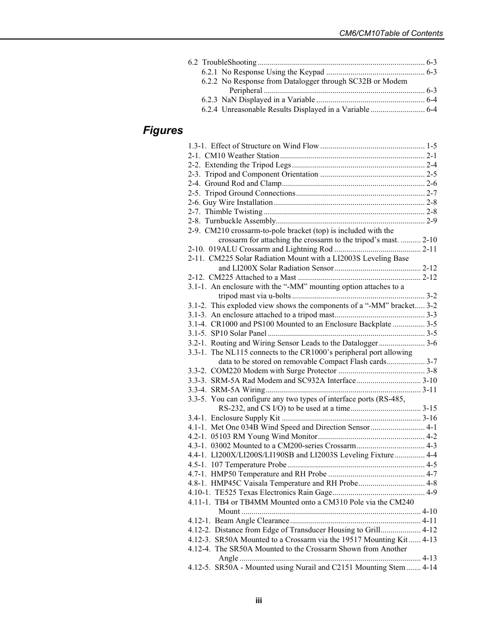 Figures | Campbell Scientific CM6/CM10 Tripod Weather Station Installation User Manual | Page 5 / 68