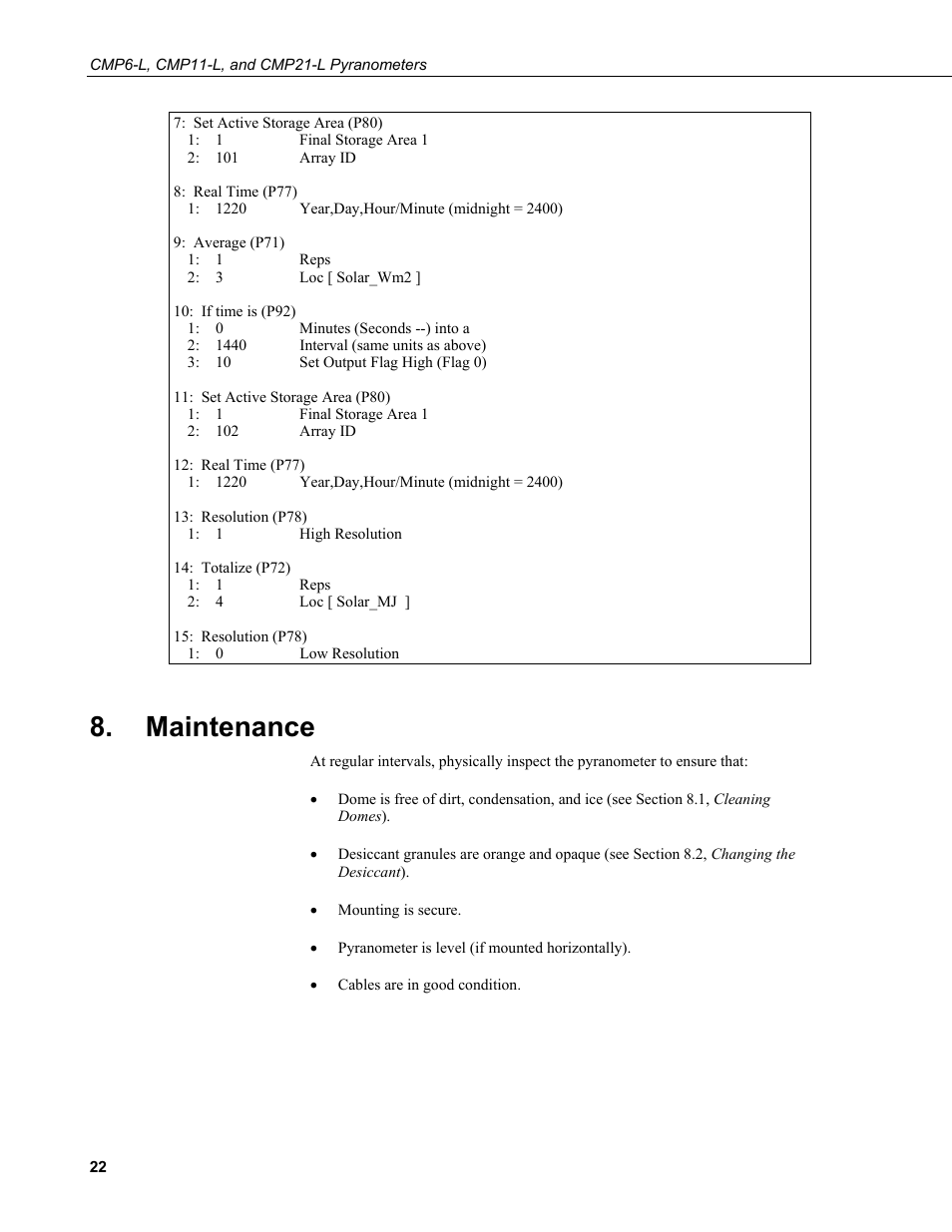 Maintenance | Campbell Scientific CMP6-L, CMP11-L, and CMP21-L Pyranometers User Manual | Page 30 / 42