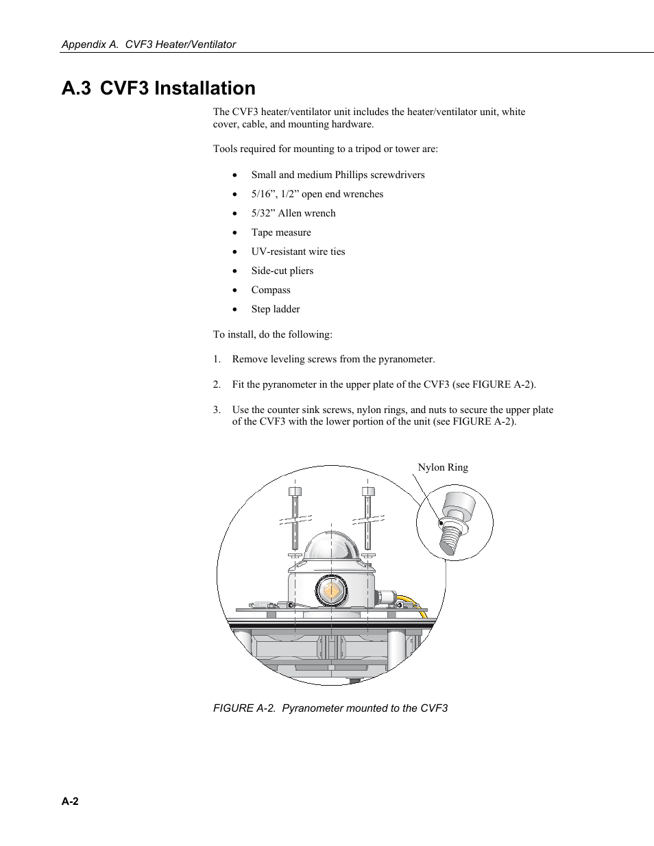 A.3 cvf3 installation | Campbell Scientific CMP6-L, CMP11-L, and CMP21-L Pyranometers User Manual | Page 36 / 42