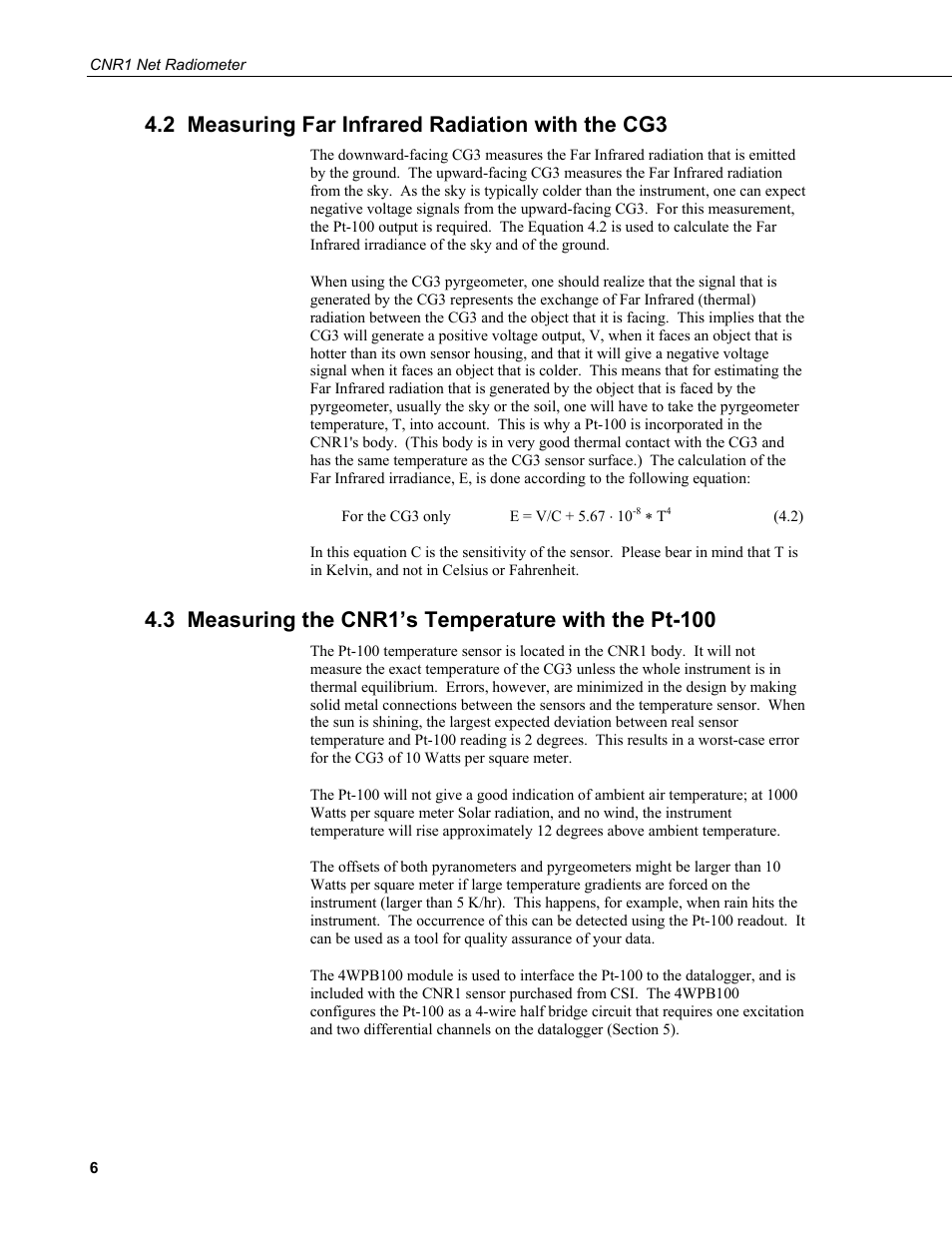 2 measuring far infrared radiation with the cg3, 3 measuring the cnr1’s temperature with the pt-100 | Campbell Scientific CNR1 Net Radiometer User Manual | Page 10 / 40