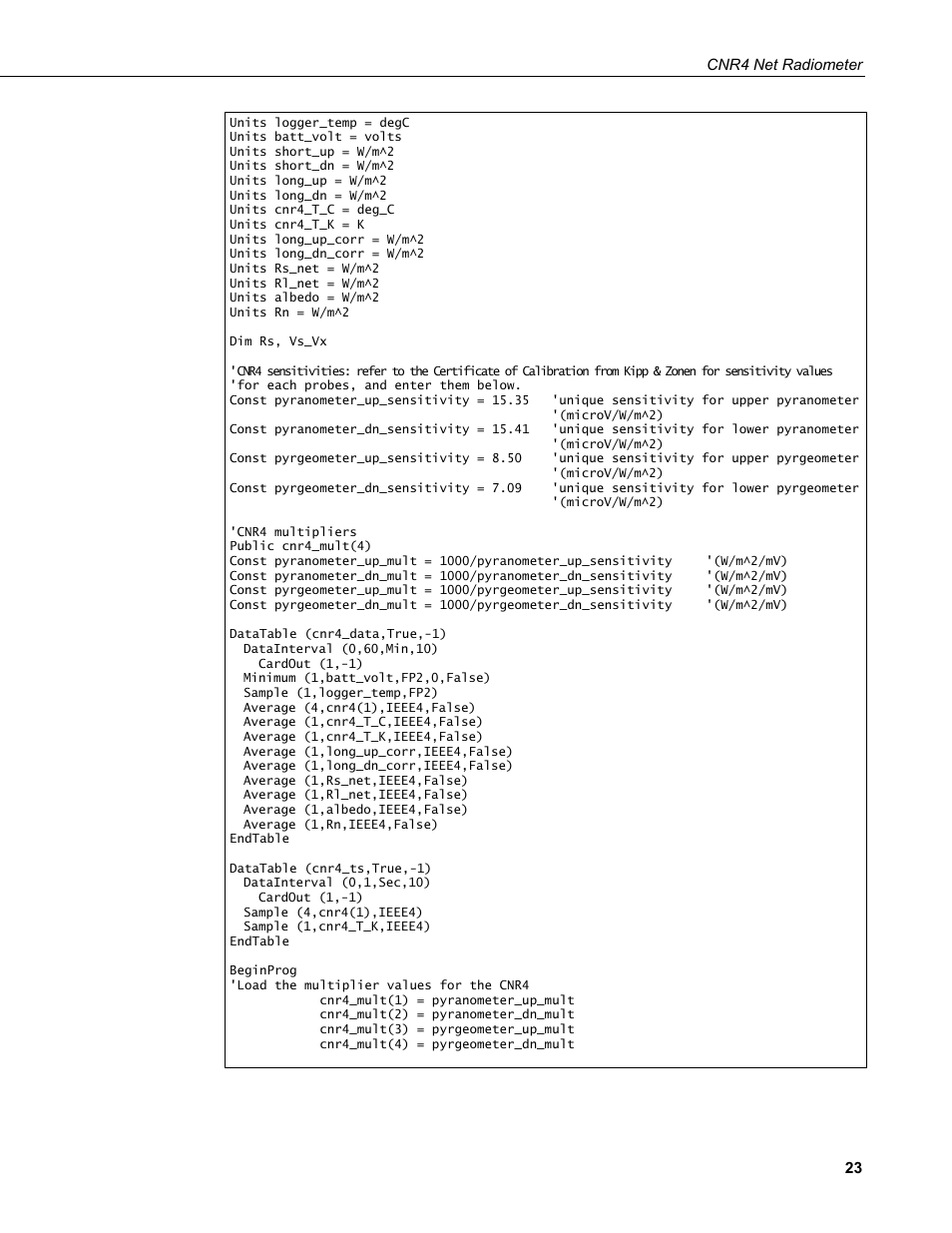 Campbell Scientific CNR4 Net Radiometer User Manual | Page 31 / 64