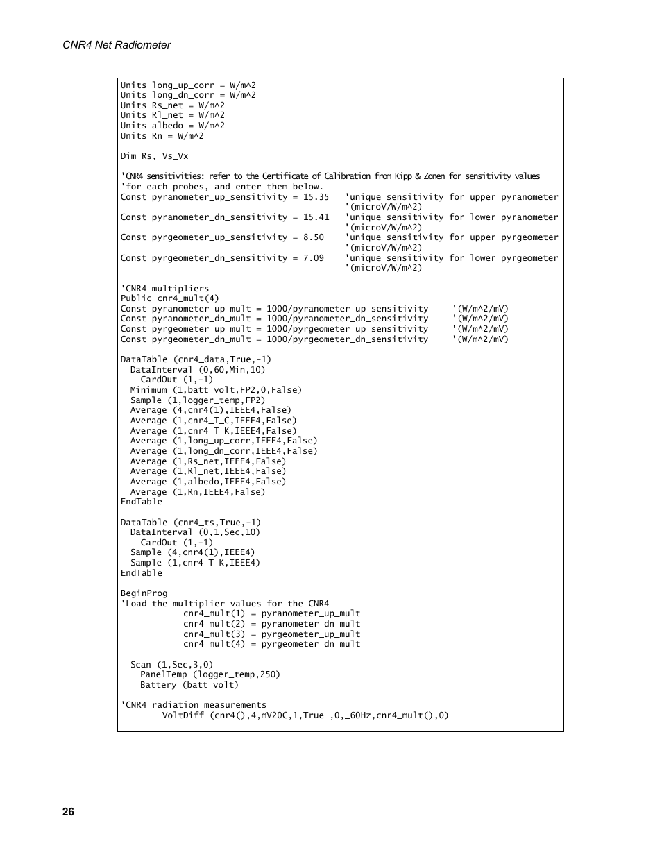 Campbell Scientific CNR4 Net Radiometer User Manual | Page 34 / 64