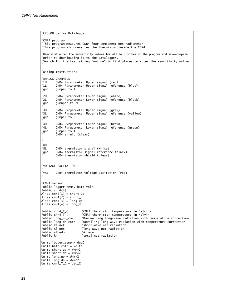 Campbell Scientific CNR4 Net Radiometer User Manual | Page 36 / 64