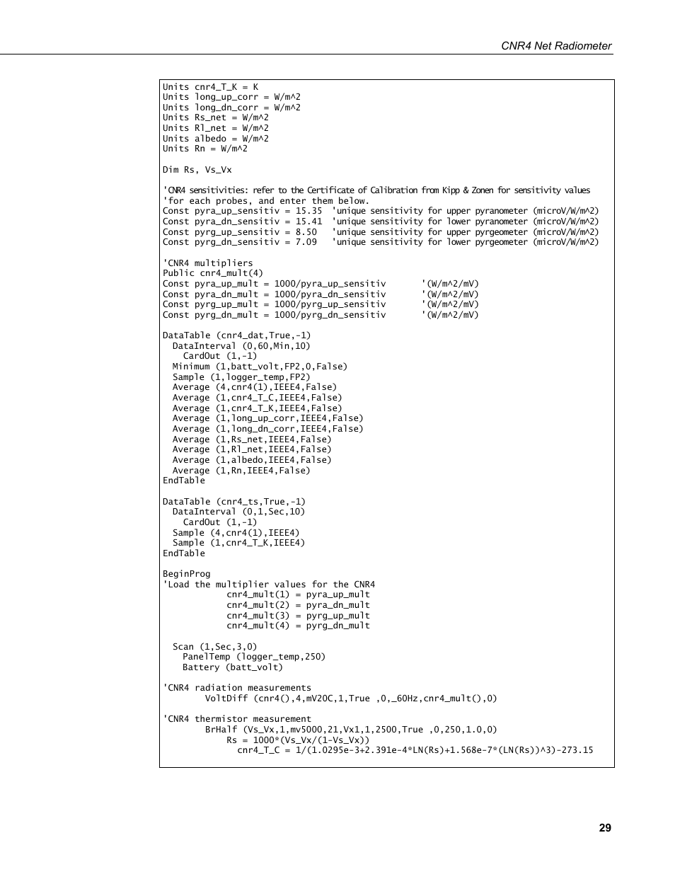 Campbell Scientific CNR4 Net Radiometer User Manual | Page 37 / 64