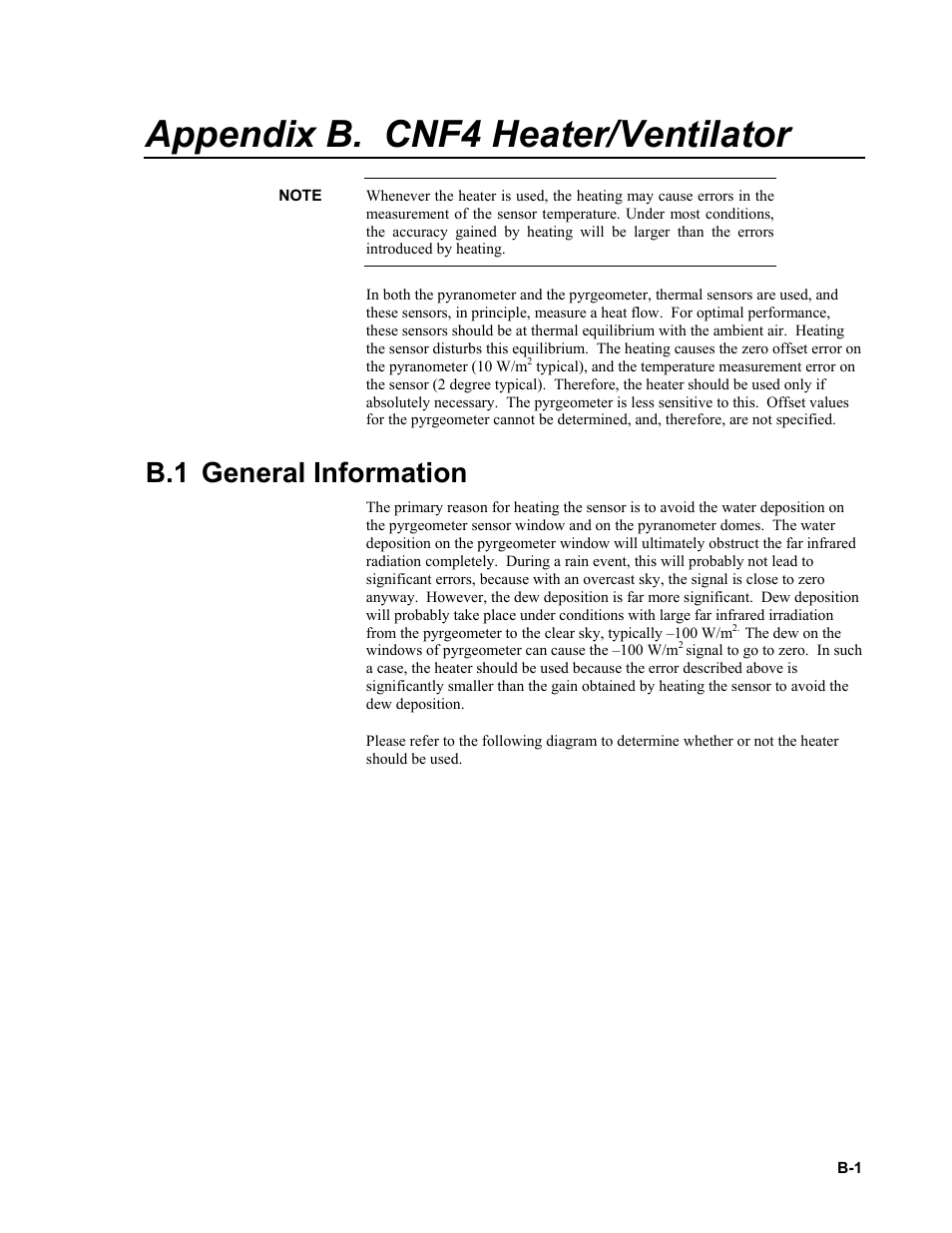 Appendix b. cnf4 heater/ventilator, B.1 general information | Campbell Scientific CNR4 Net Radiometer User Manual | Page 47 / 64