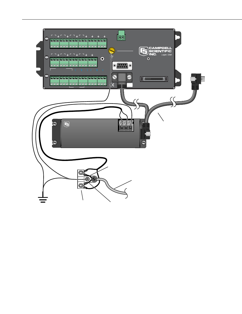 Cr1000, Earth ground, Com210 telephone modem 4 | Com210 modem | Campbell Scientific COM210 Telephone Modem User Manual | Page 8 / 28