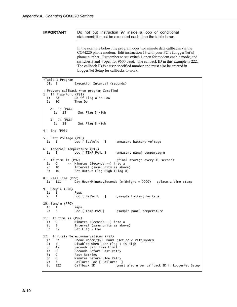 Campbell Scientific COM220 56k Phone Modem User Manual | Page 30 / 42