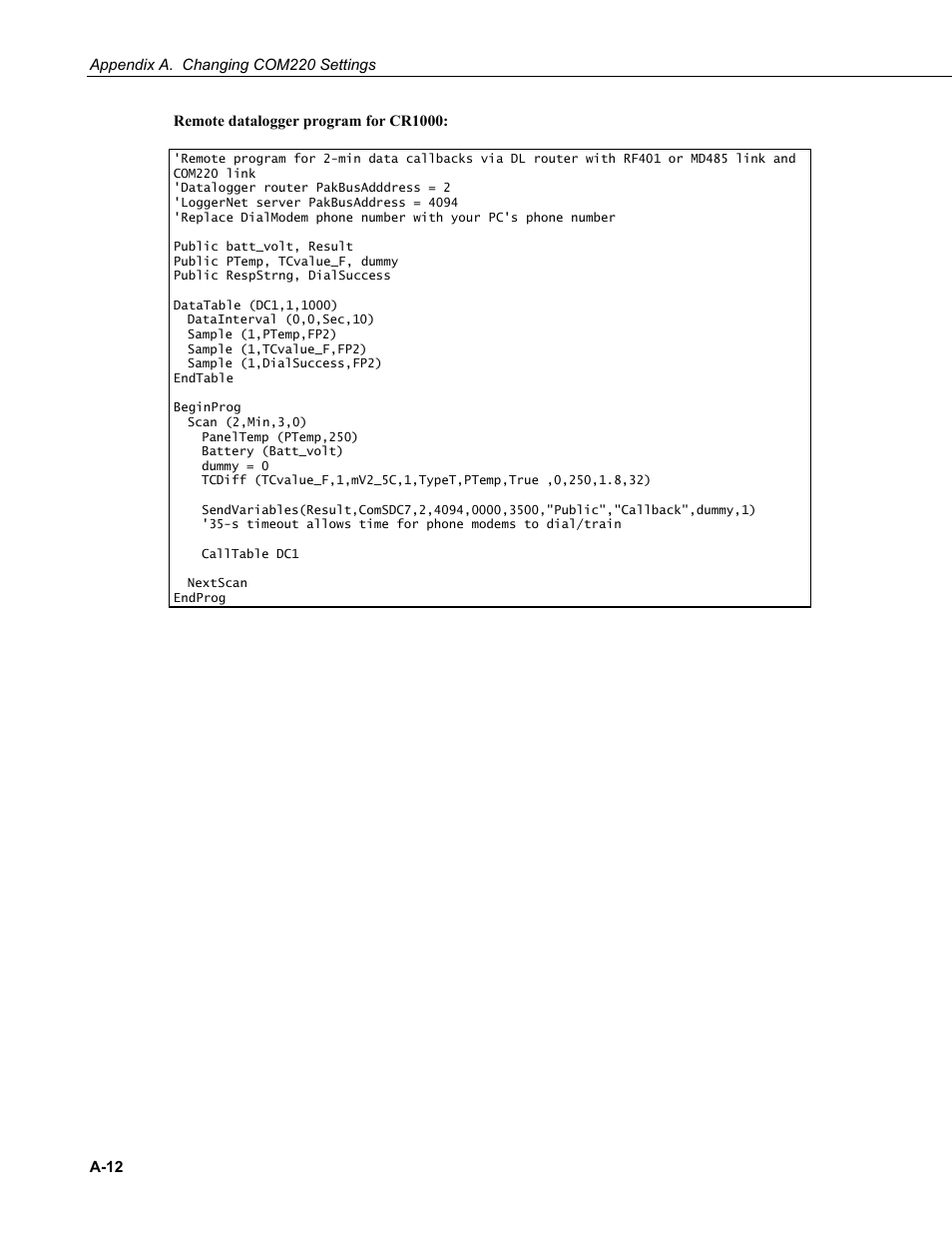 Campbell Scientific COM220 56k Phone Modem User Manual | Page 32 / 42