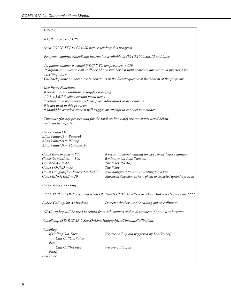 Campbell Scientific COM310 Voice Communications Modem User Manual | Page 12 / 56