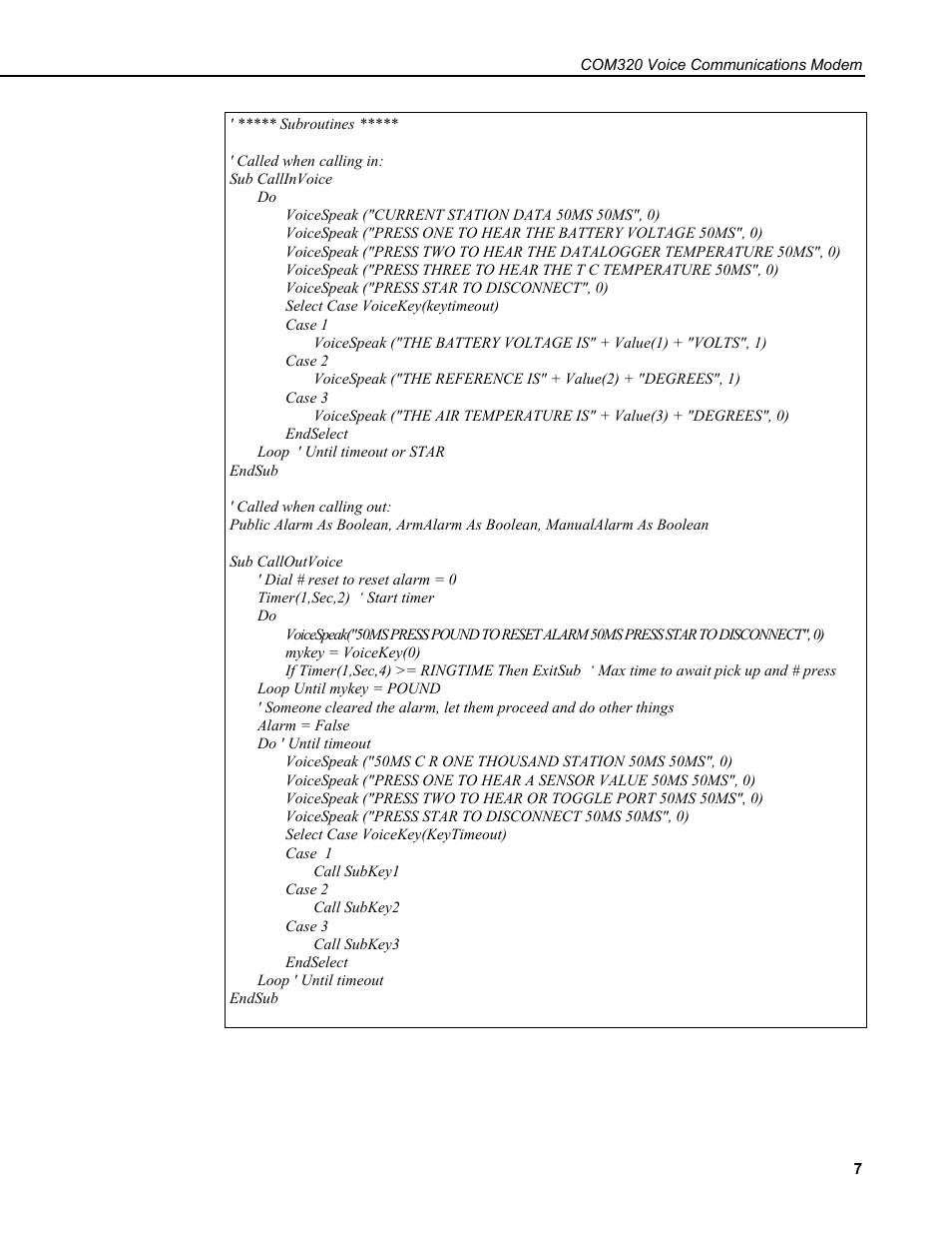 Campbell Scientific COM320 Voice Communications Modem User Manual | Page 13 / 50