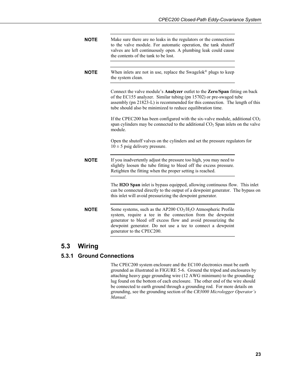 3 wiring, 1 ground connections, Wiring | Ground connections | Campbell Scientific CPEC200 Closed-Path Eddy-Covariance System User Manual | Page 33 / 112