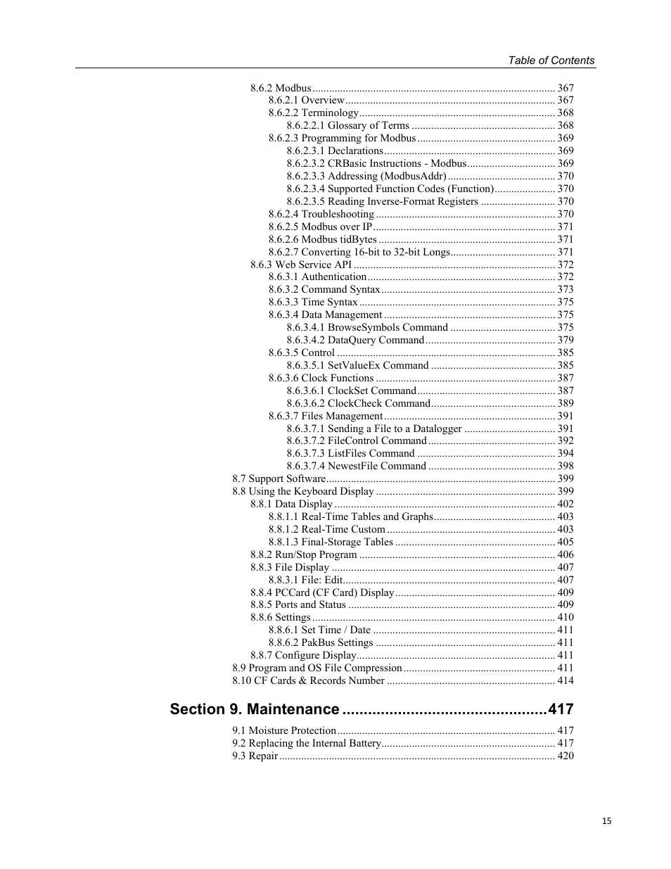 Campbell Scientific CR1000 Measurement and Control System User Manual | Page 15 / 588