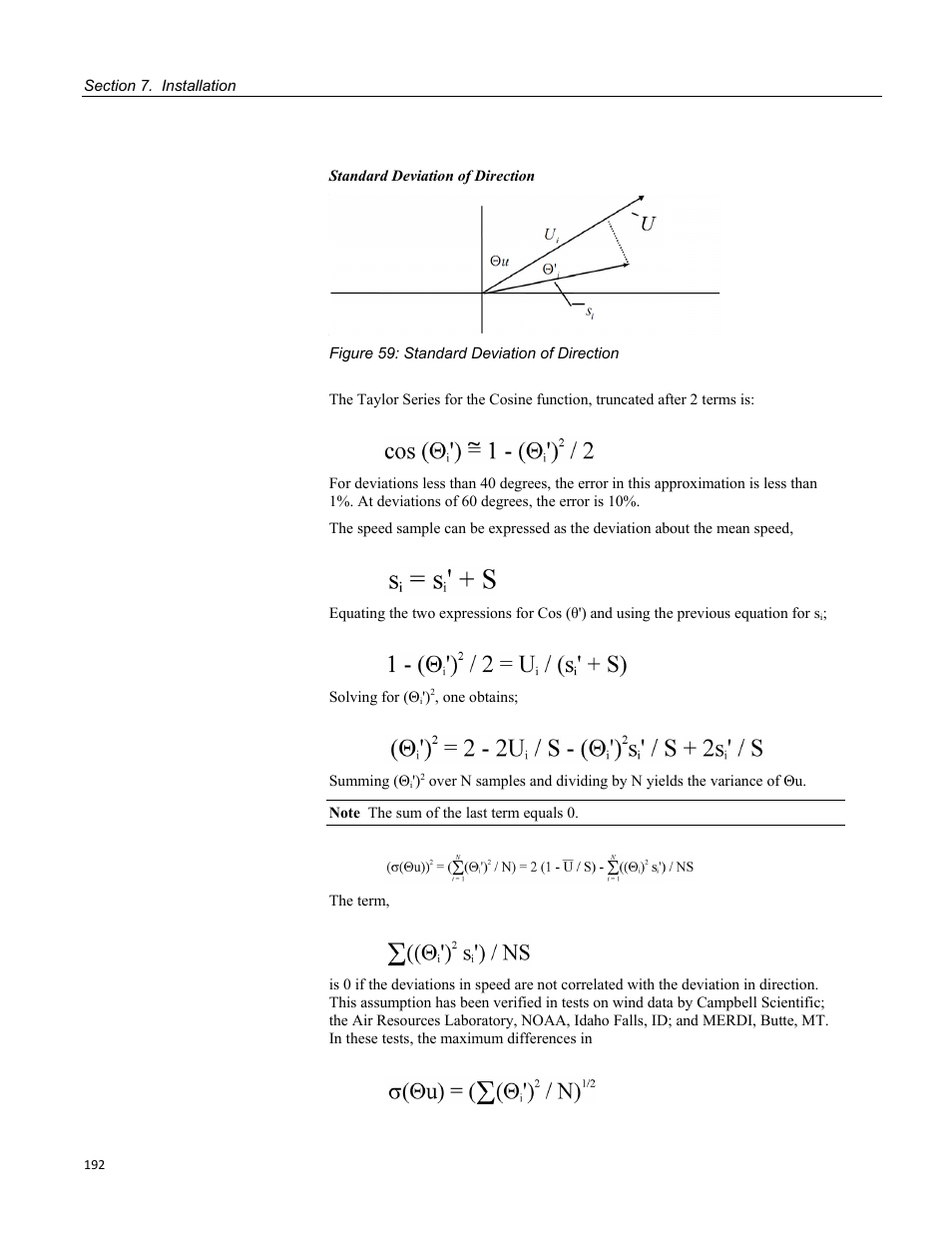 Figure 59: standard deviation of direction | Campbell Scientific CR1000 Measurement and Control System User Manual | Page 192 / 588