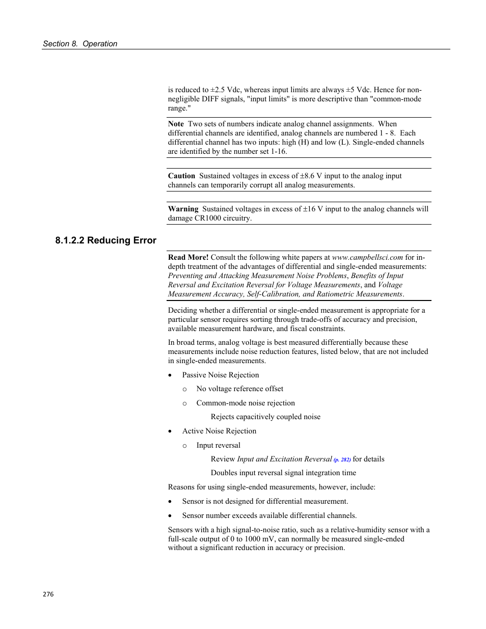 2 reducing error | Campbell Scientific CR1000 Measurement and Control System User Manual | Page 276 / 588