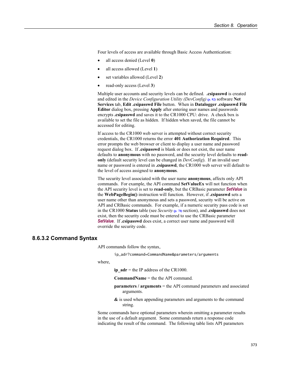 2 command syntax | Campbell Scientific CR1000 Measurement and Control System User Manual | Page 373 / 588
