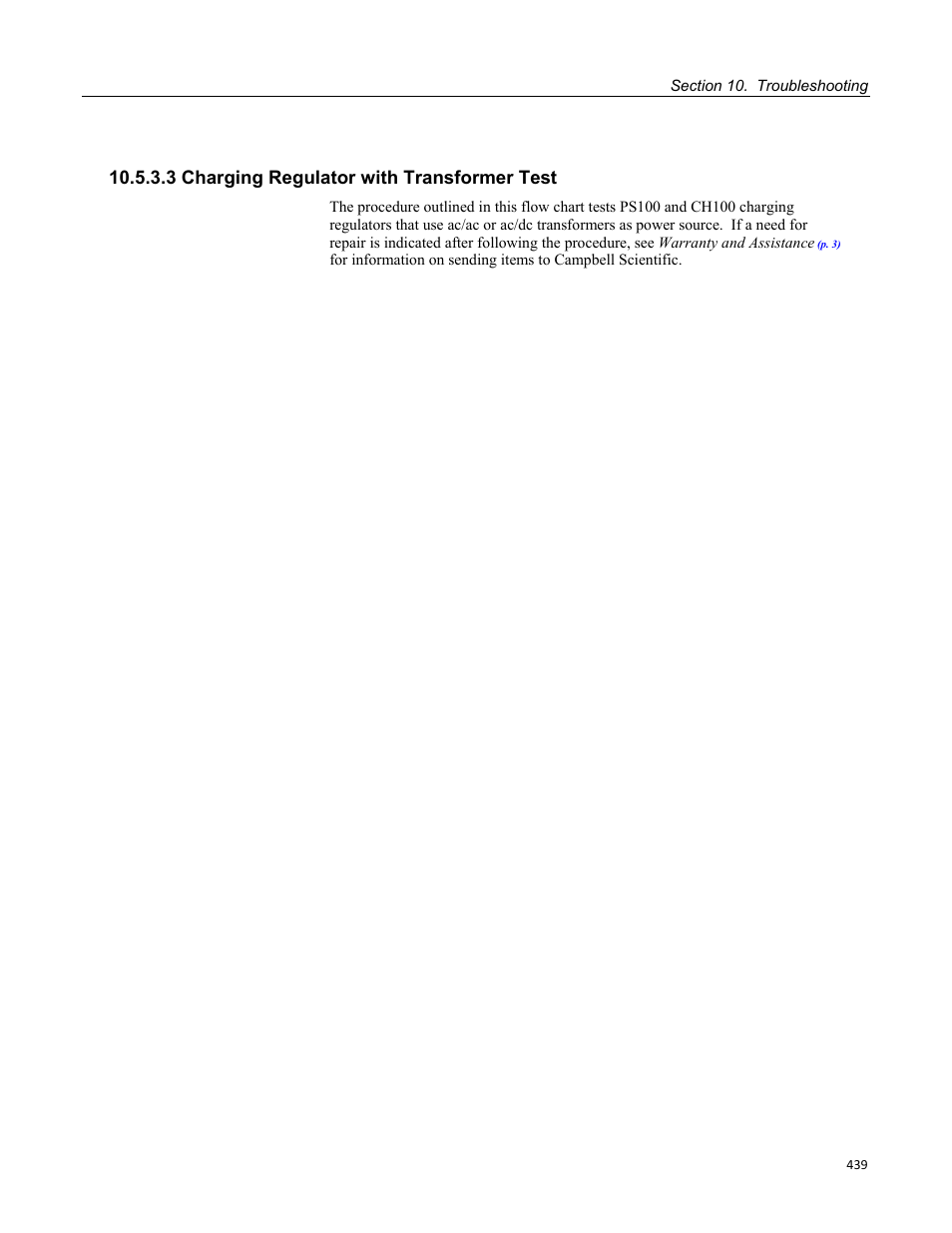 3 charging regulator with transformer test | Campbell Scientific CR1000 Measurement and Control System User Manual | Page 439 / 588