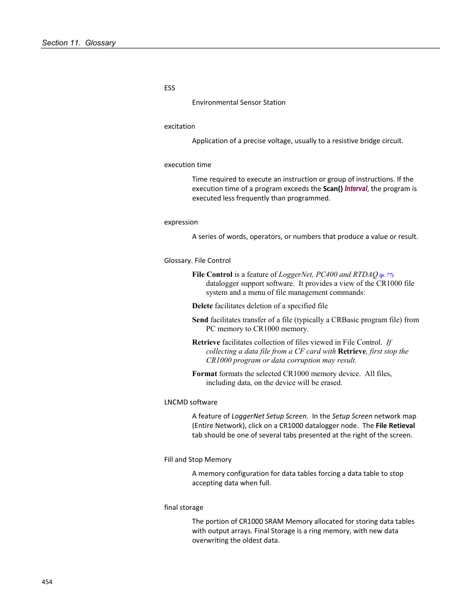 Campbell Scientific CR1000 Measurement and Control System User Manual | Page 454 / 588