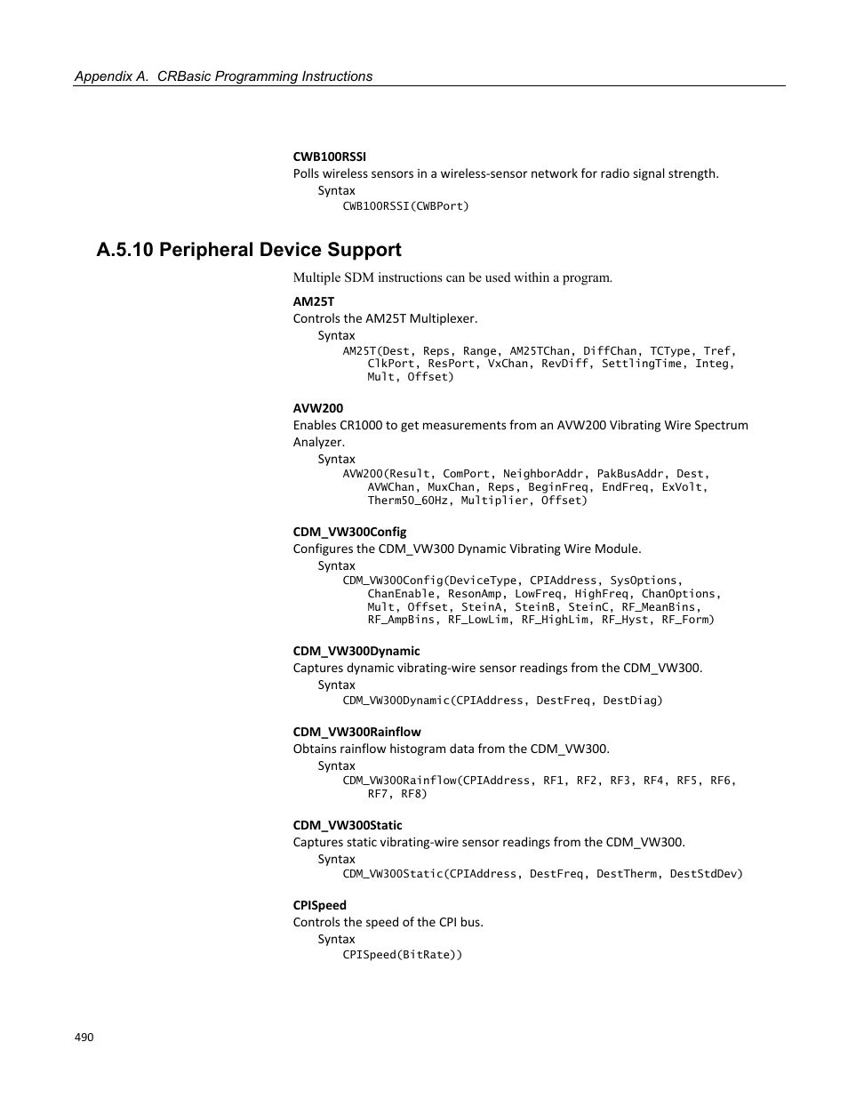 A.5.10 peripheral device support | Campbell Scientific CR1000 Measurement and Control System User Manual | Page 490 / 588