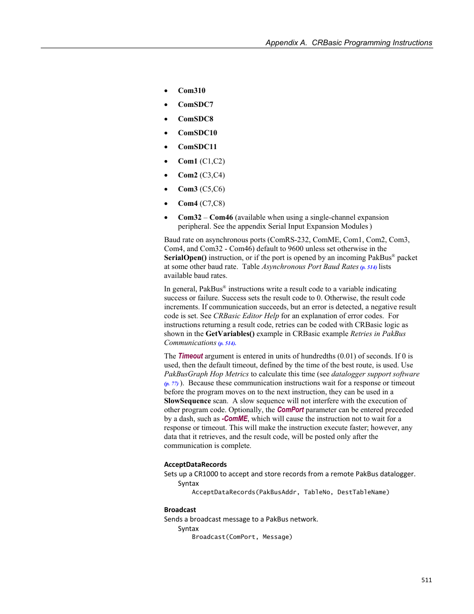 Campbell Scientific CR1000 Measurement and Control System User Manual | Page 511 / 588