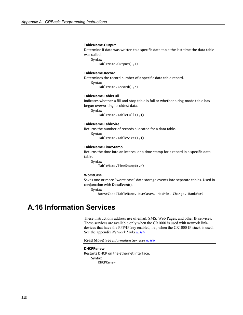 A.16 information services | Campbell Scientific CR1000 Measurement and Control System User Manual | Page 518 / 588