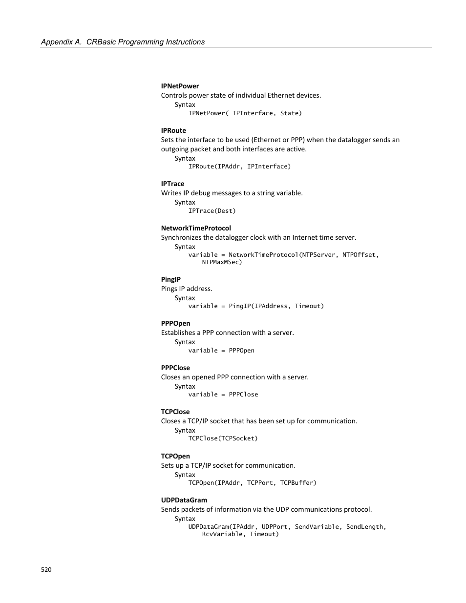 Campbell Scientific CR1000 Measurement and Control System User Manual | Page 520 / 588