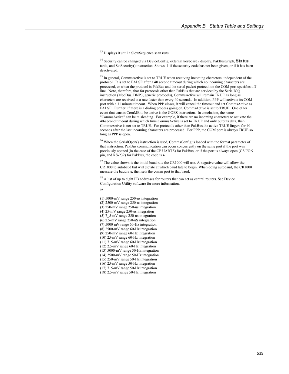 Campbell Scientific CR1000 Measurement and Control System User Manual | Page 539 / 588