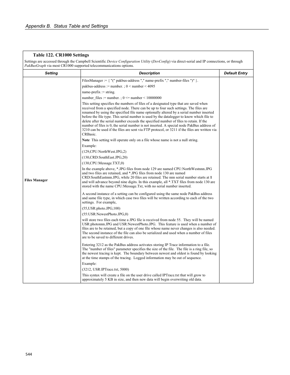 Campbell Scientific CR1000 Measurement and Control System User Manual | Page 544 / 588