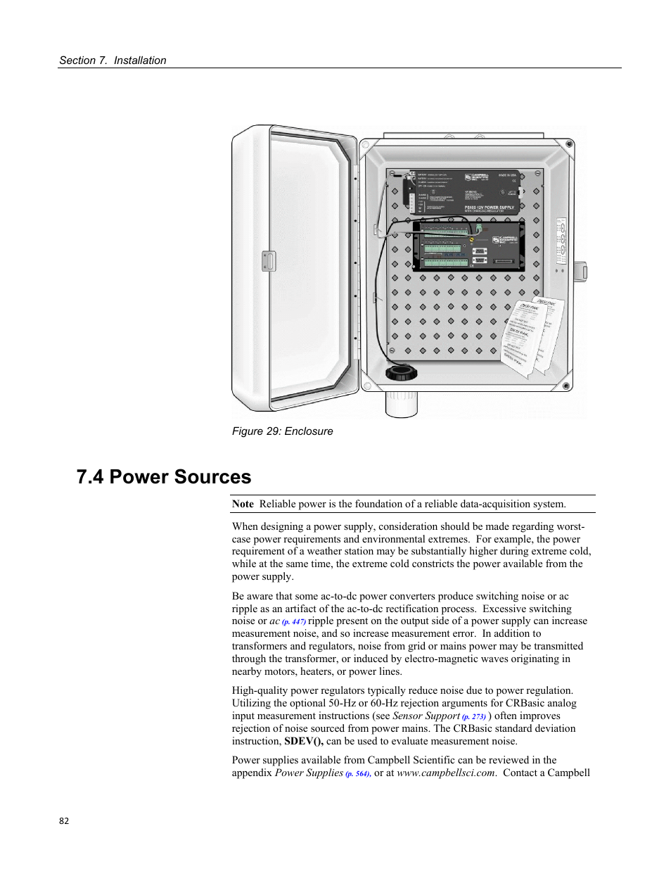 4 power sources, Figure 29: enclosure | Campbell Scientific CR1000 Measurement and Control System User Manual | Page 82 / 588