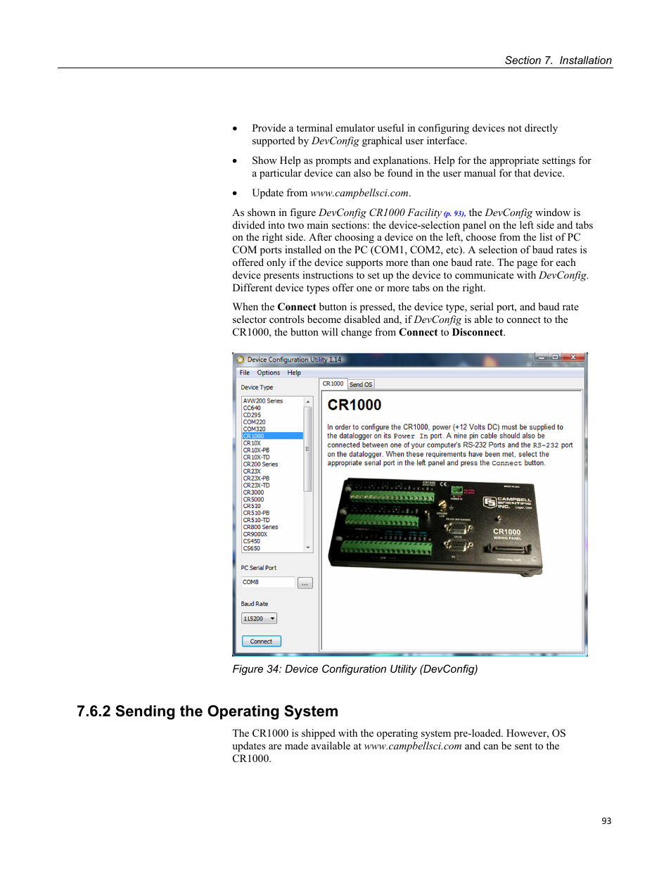 2 sending the operating system | Campbell Scientific CR1000 Measurement and Control System User Manual | Page 93 / 588
