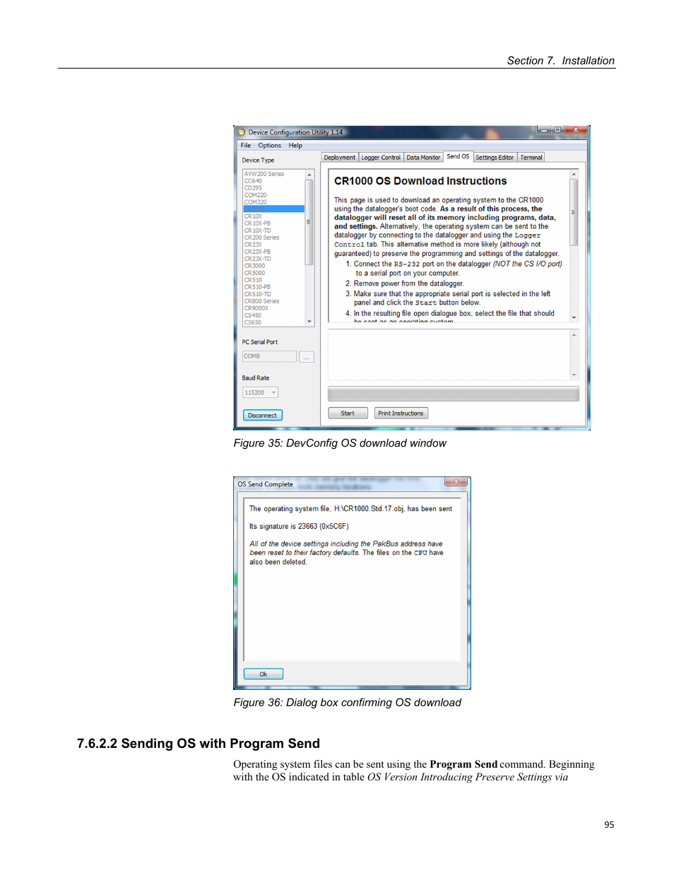 2 sending os with program send | Campbell Scientific CR1000 Measurement and Control System User Manual | Page 95 / 588