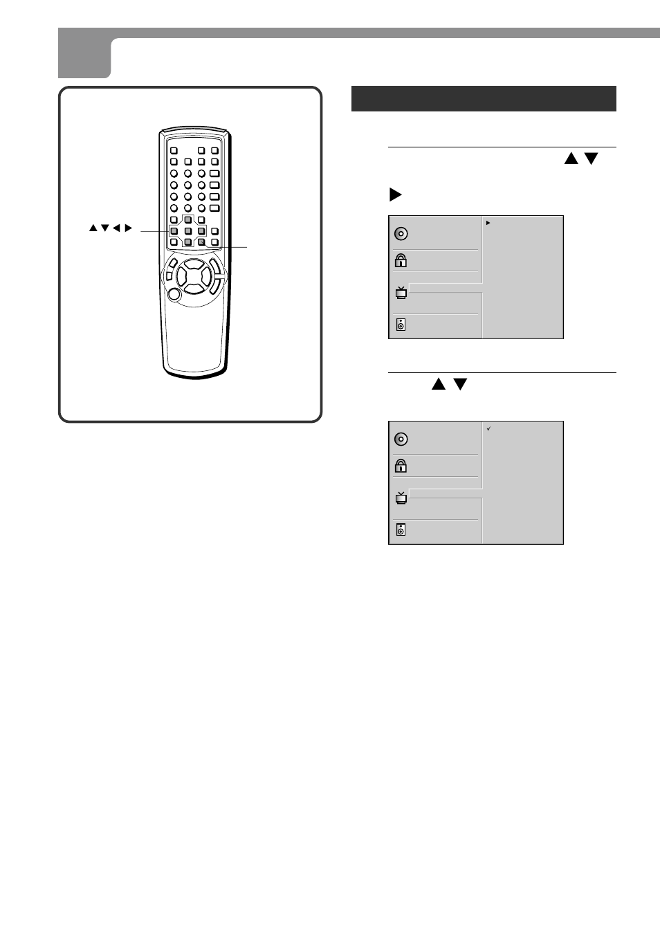 Changing setup values (continued), Menu language | Aiwa XD-DV370 User Manual | Page 44 / 50