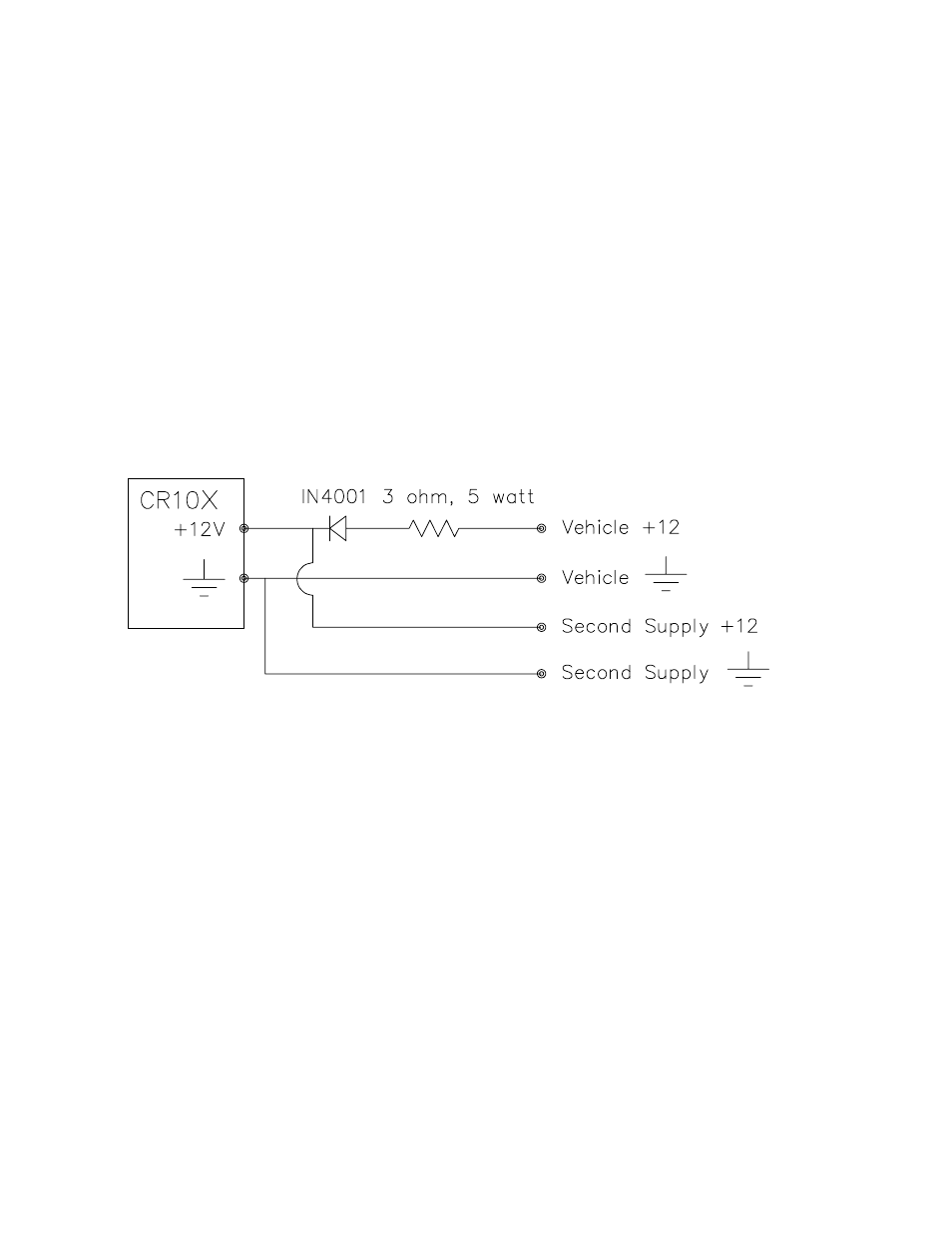 6 vehicle power supply connections | Campbell Scientific CR10X Measurement and Control System User Manual | Page 222 / 362