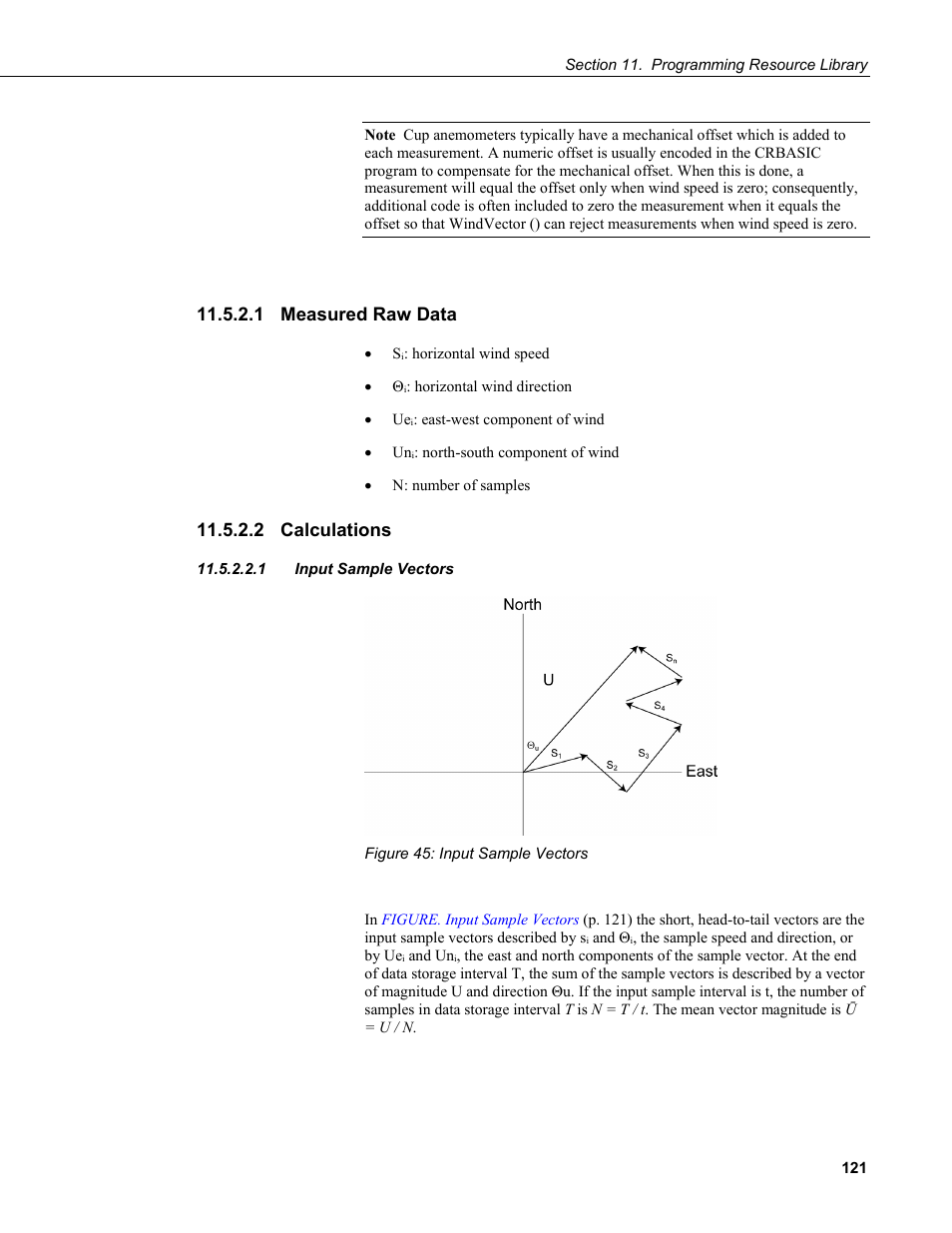 1 measured raw data, 2 calculations, 1 input sample vectors | Figure 45: input sample vectors | Campbell Scientific CR200/CR200X-series Dataloggers User Manual | Page 133 / 208