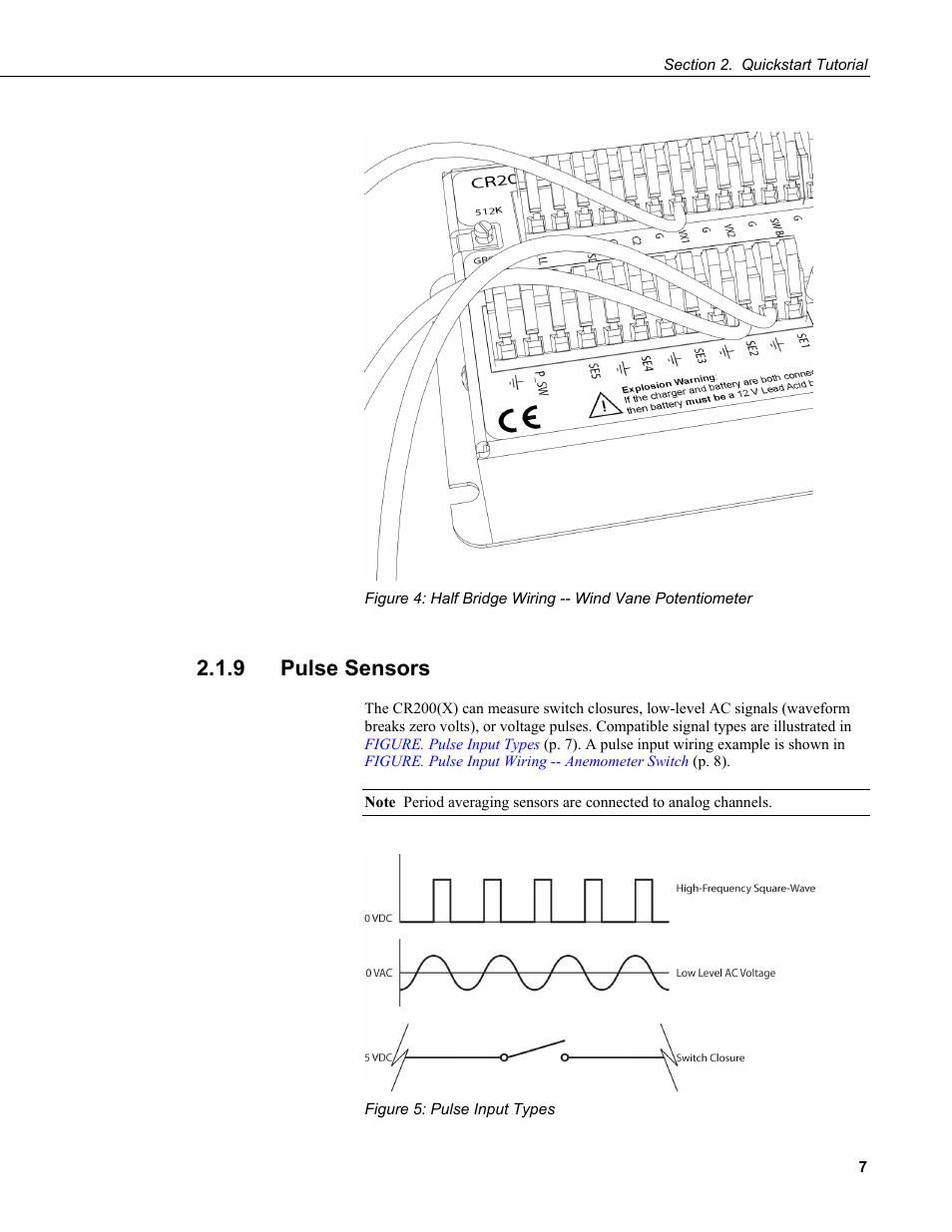 9 pulse sensors, Figure 5: pulse input types | Campbell Scientific CR200/CR200X-series Dataloggers User Manual | Page 19 / 208