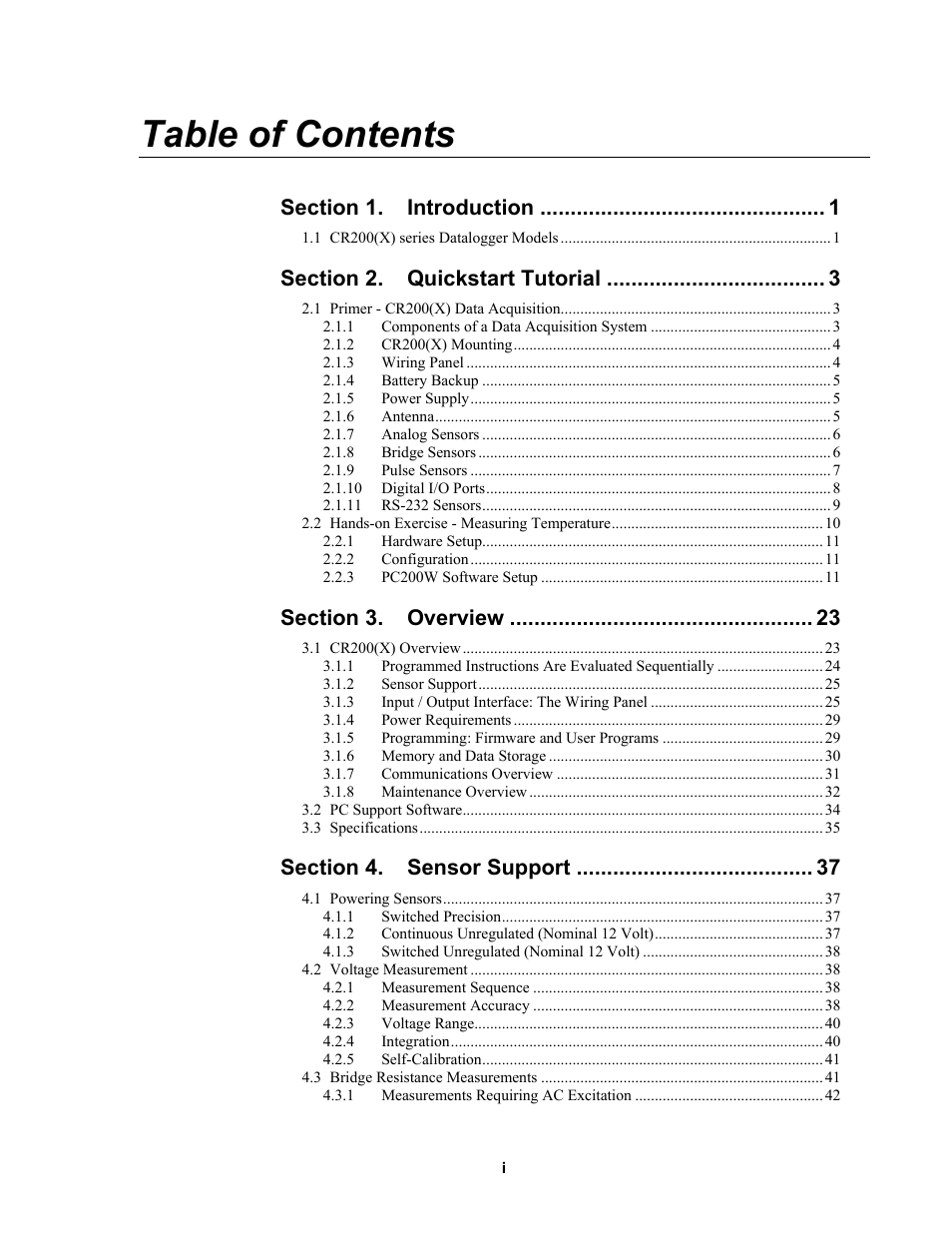 Campbell Scientific CR200/CR200X-series Dataloggers User Manual | Page 5 / 208